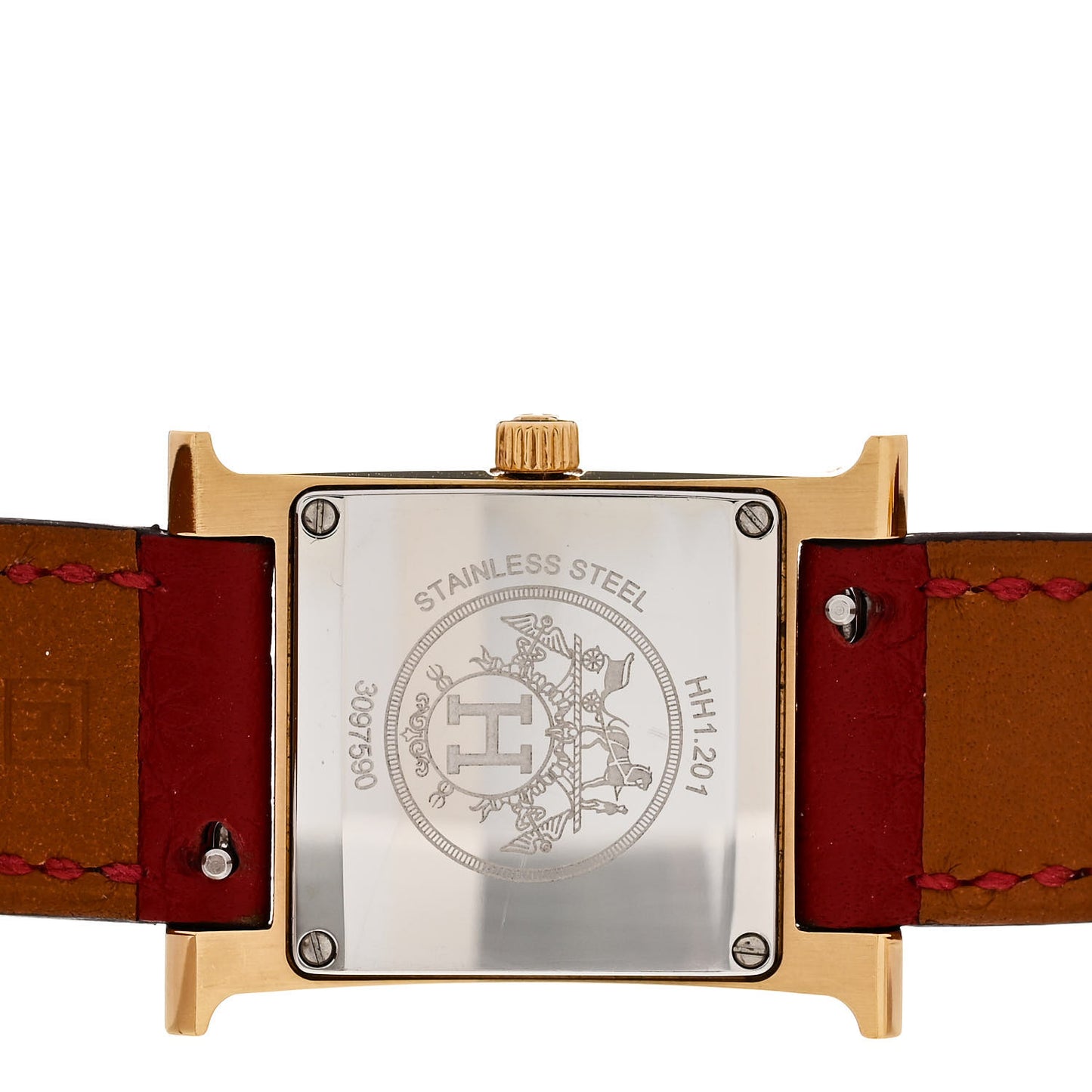 Stainless Steel Courchevel 21mm Heure H Hour Double Tour Quartz Watch Rouge
