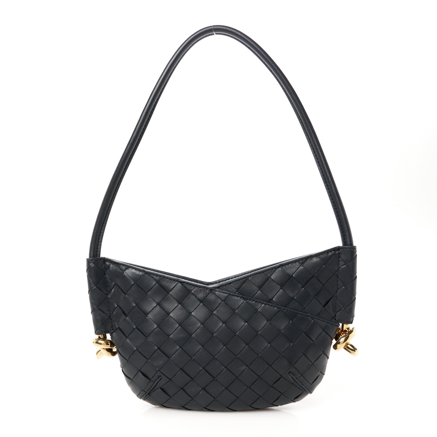 Nappa Intrecciato Mini Solstice Shoulder Bag Black