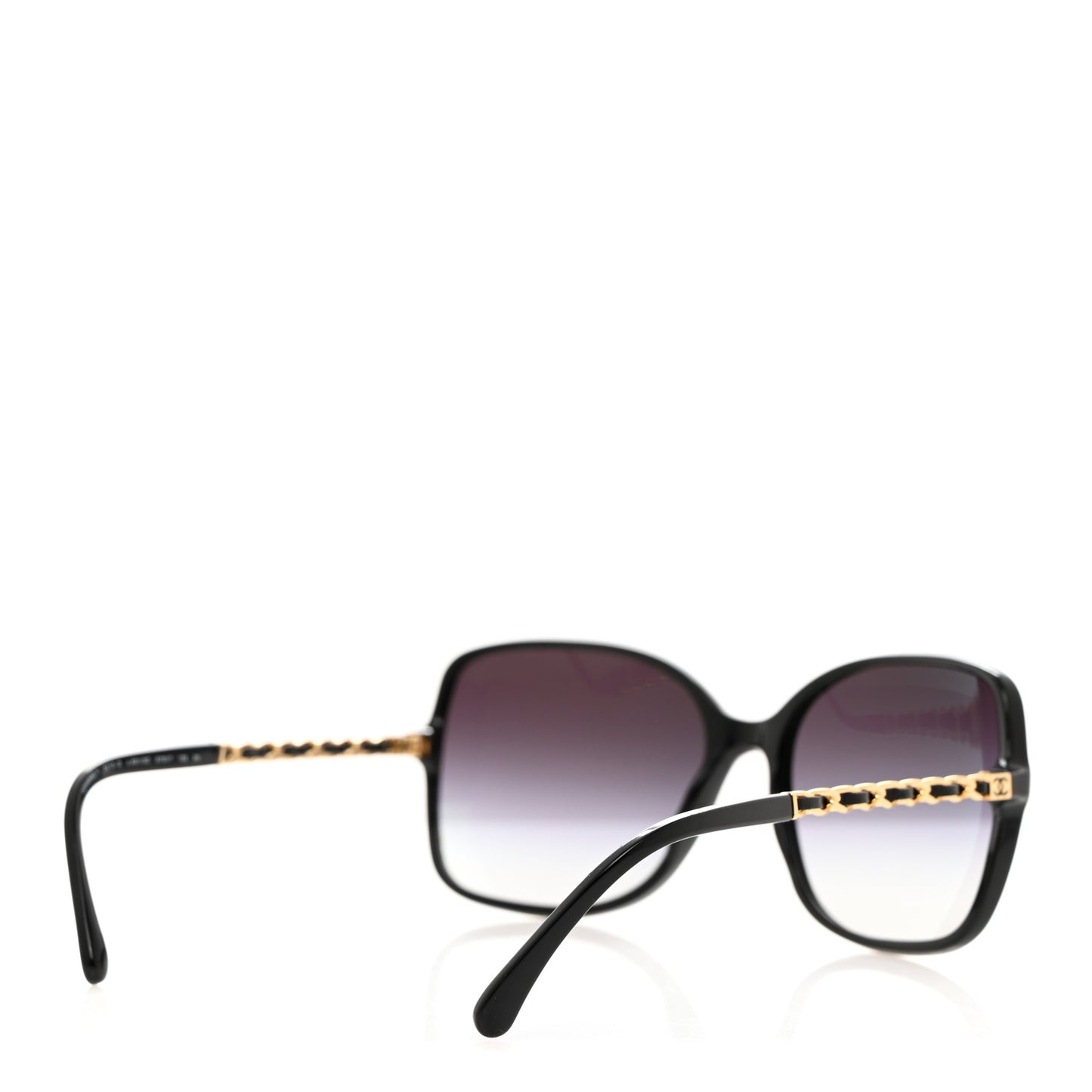 Lambskin Square Chain Sunglasses 5210-Q Black