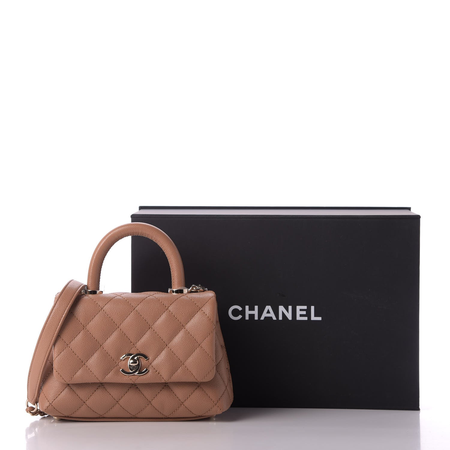 Chanel Caviar Quilted Extra Mini Coco Handle Flap Brown 10 of 10