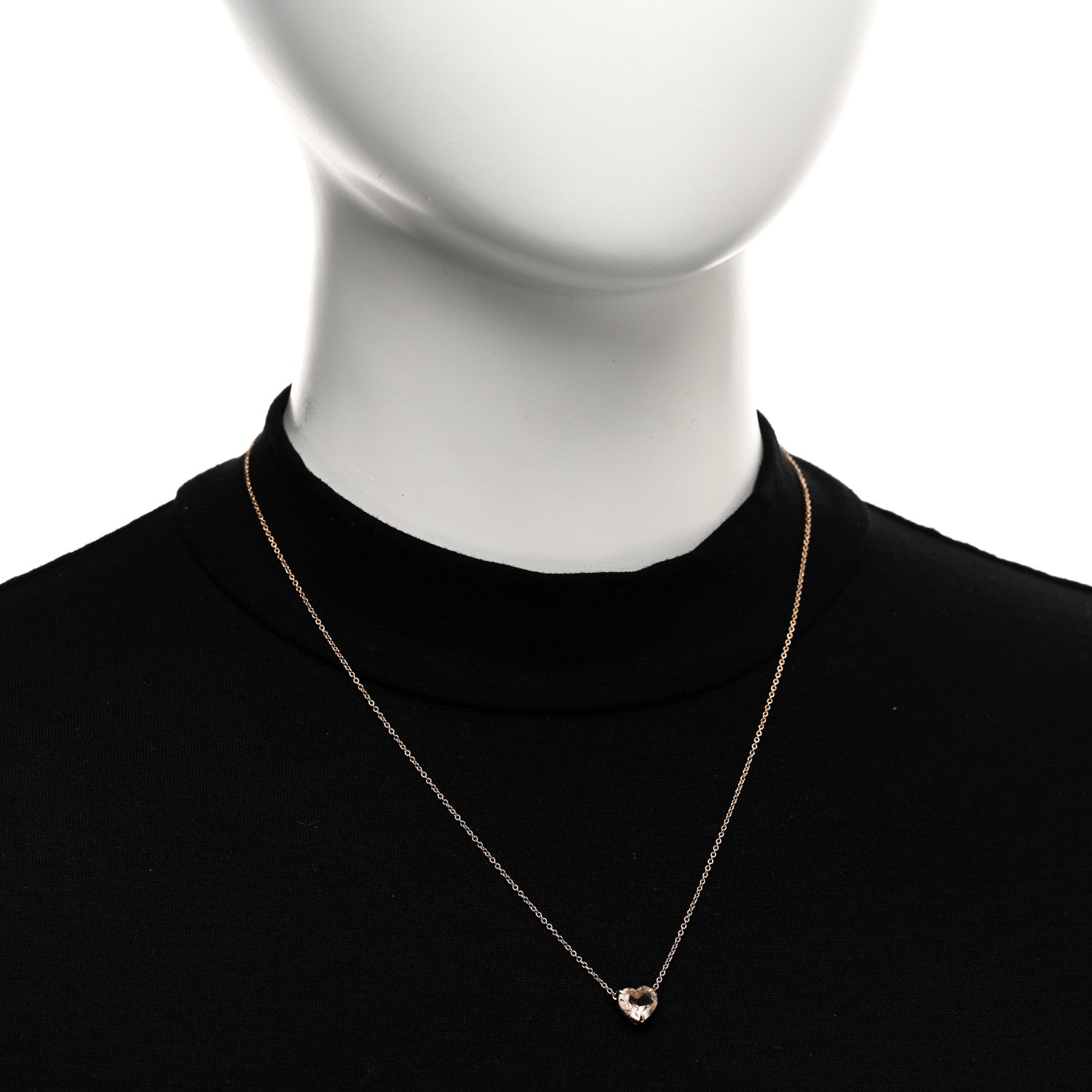 David Yurman 18K Rose Gold Morganite 8mm Chatelaine Heart Pendant Necklace 2 of 5