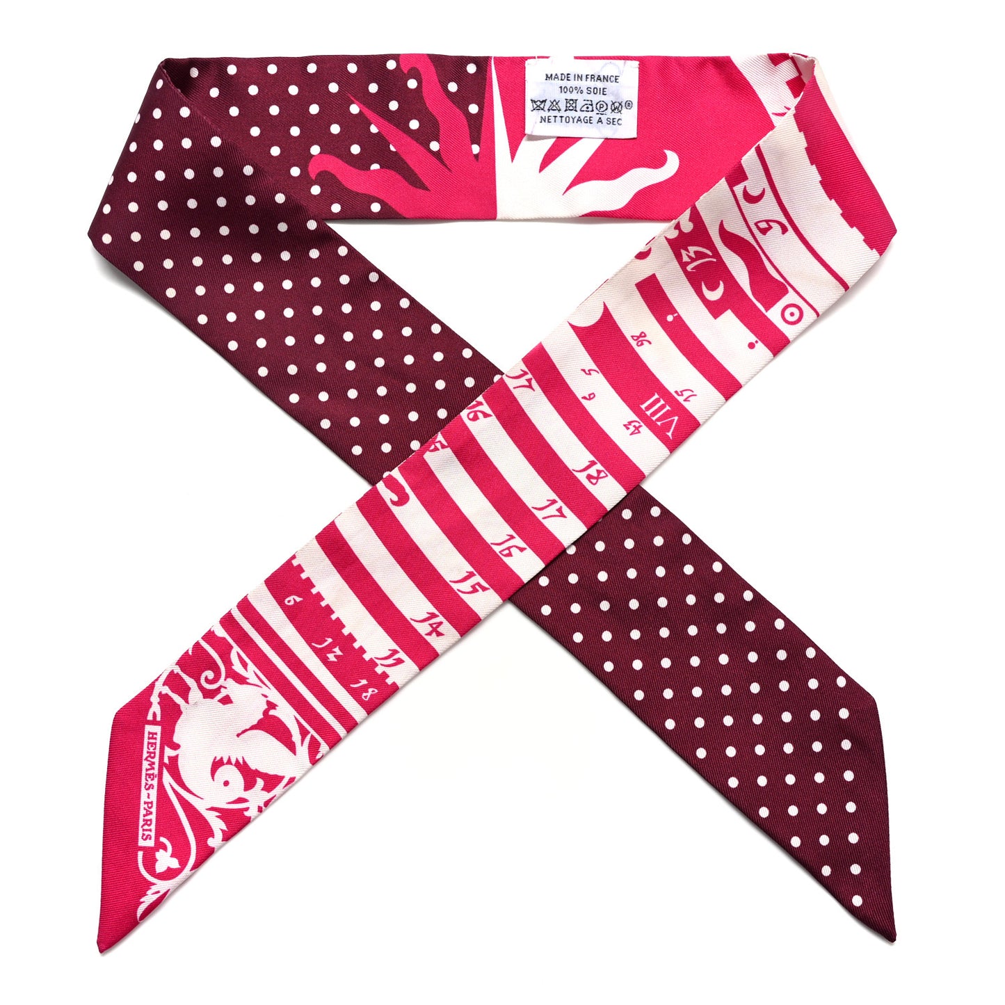 Silk Astrologie a Pois Twilly Fuchsia White Bordeaux