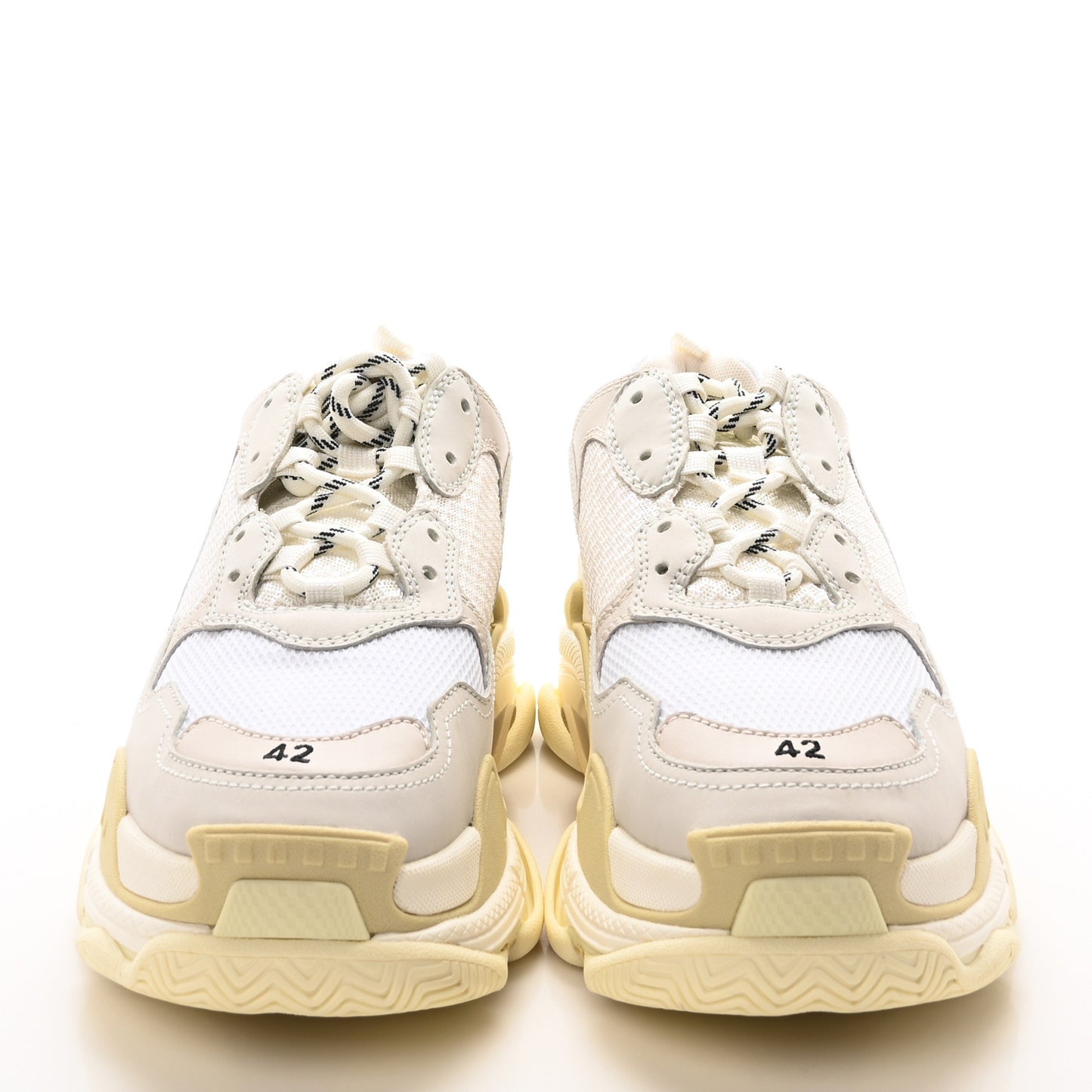 Fabric Mesh Mens Triple S Sneakers 12 White