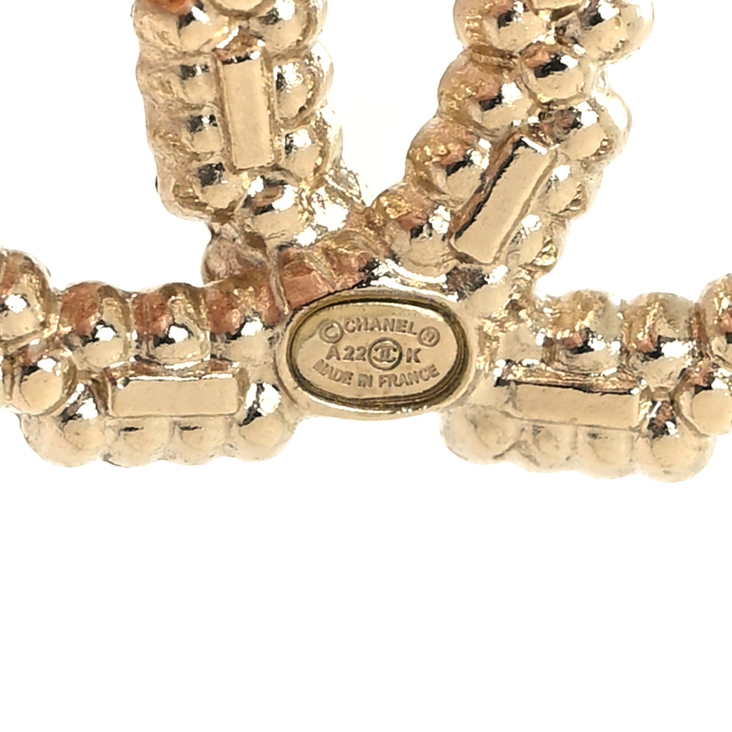 Crystal Baguette Pearl CC Drop Hoop Earrings Gold Pearly White