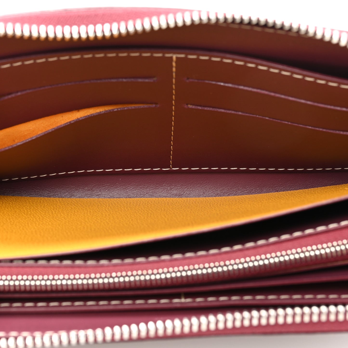 Goyardine Matignon Zip Around GM Wallet Burgundy