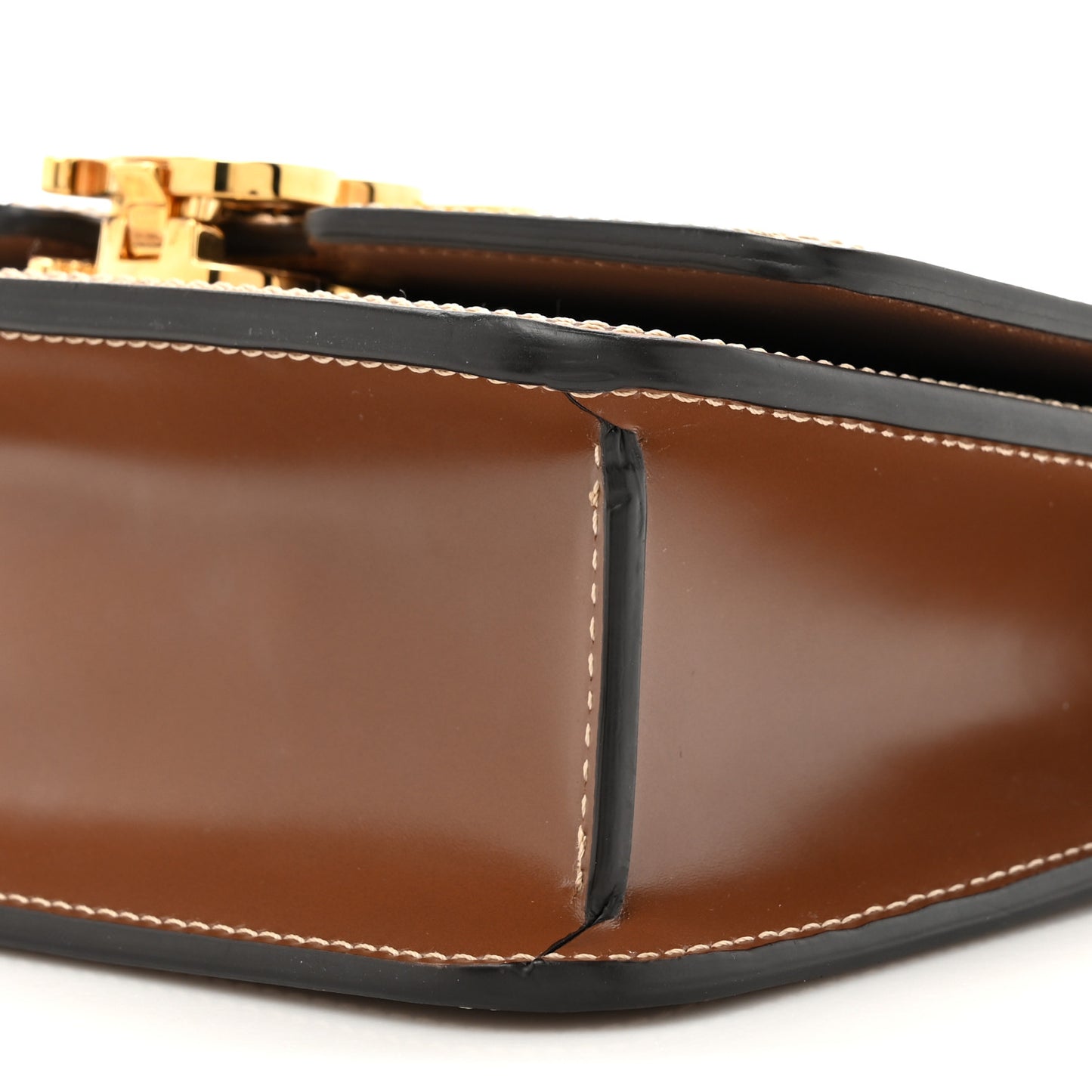 Canvas Calfskin Small TB Bag Natural Malt Brown
