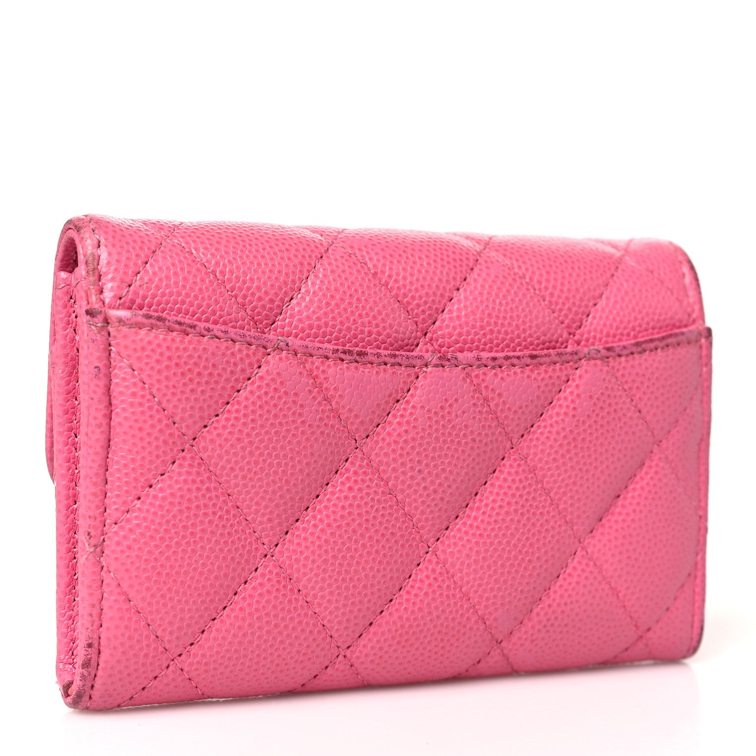 Chanel Caviar Quilted Flap Card Holder Wallet Pink 3 of 15
