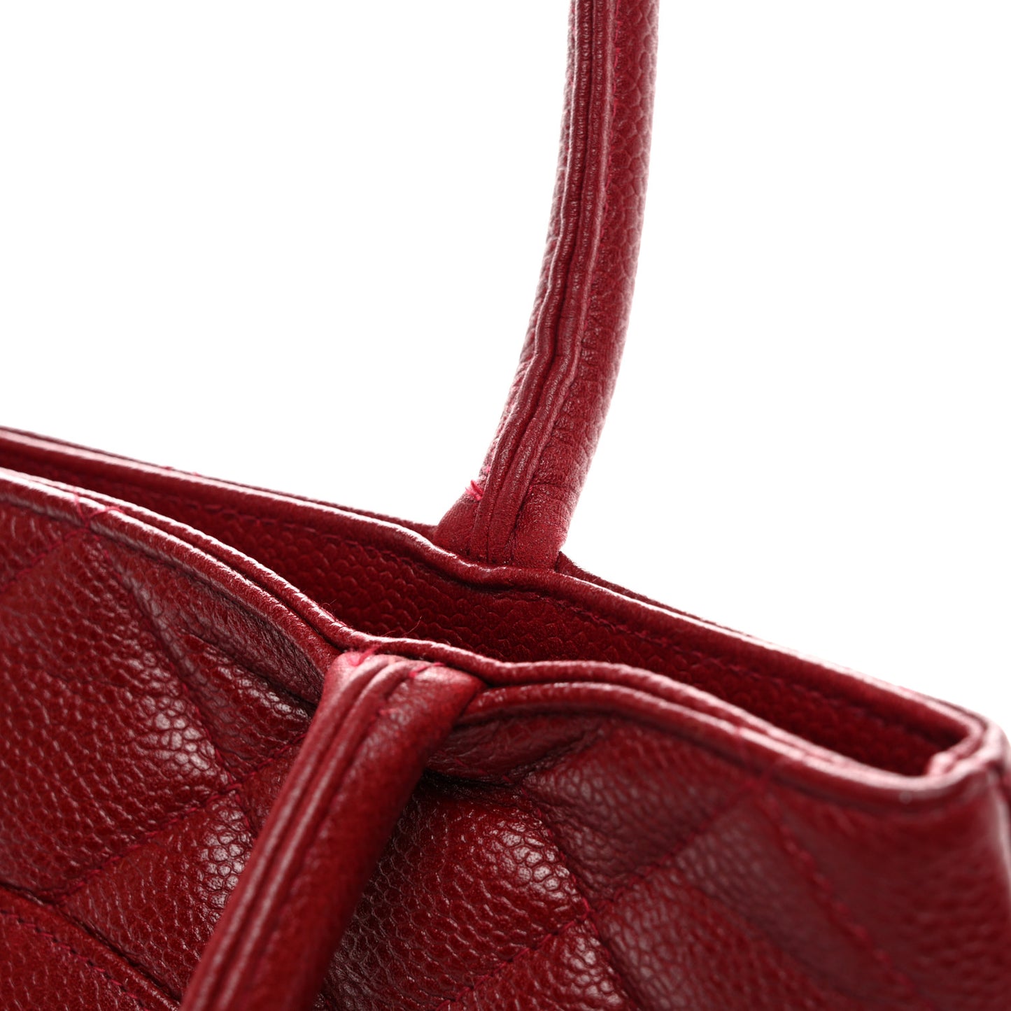 Caviar Quilted Medallion Tote Red