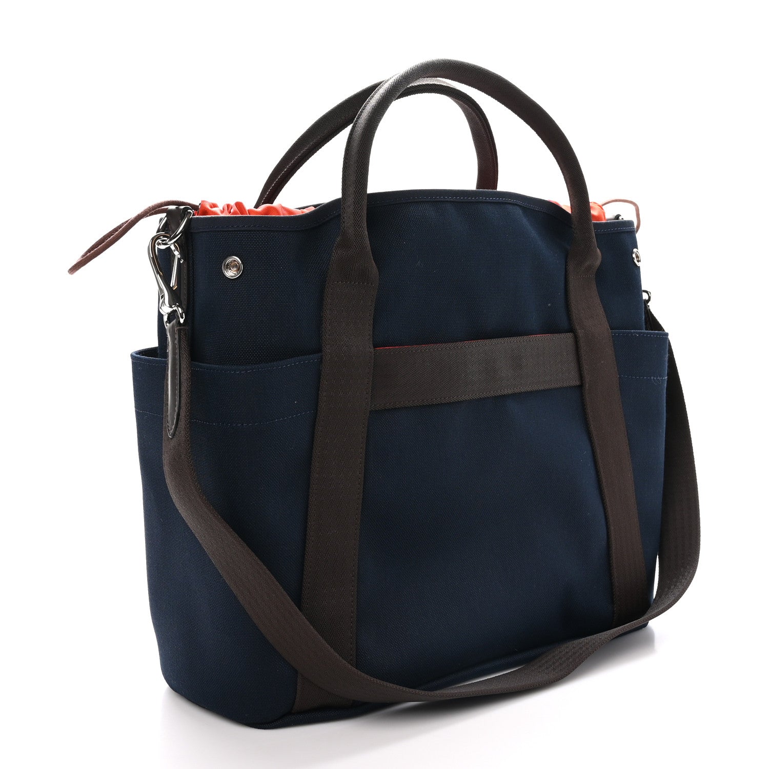 Hermes Toile Sac De Pansage Groom Bleu Navy Feu 3 of 11