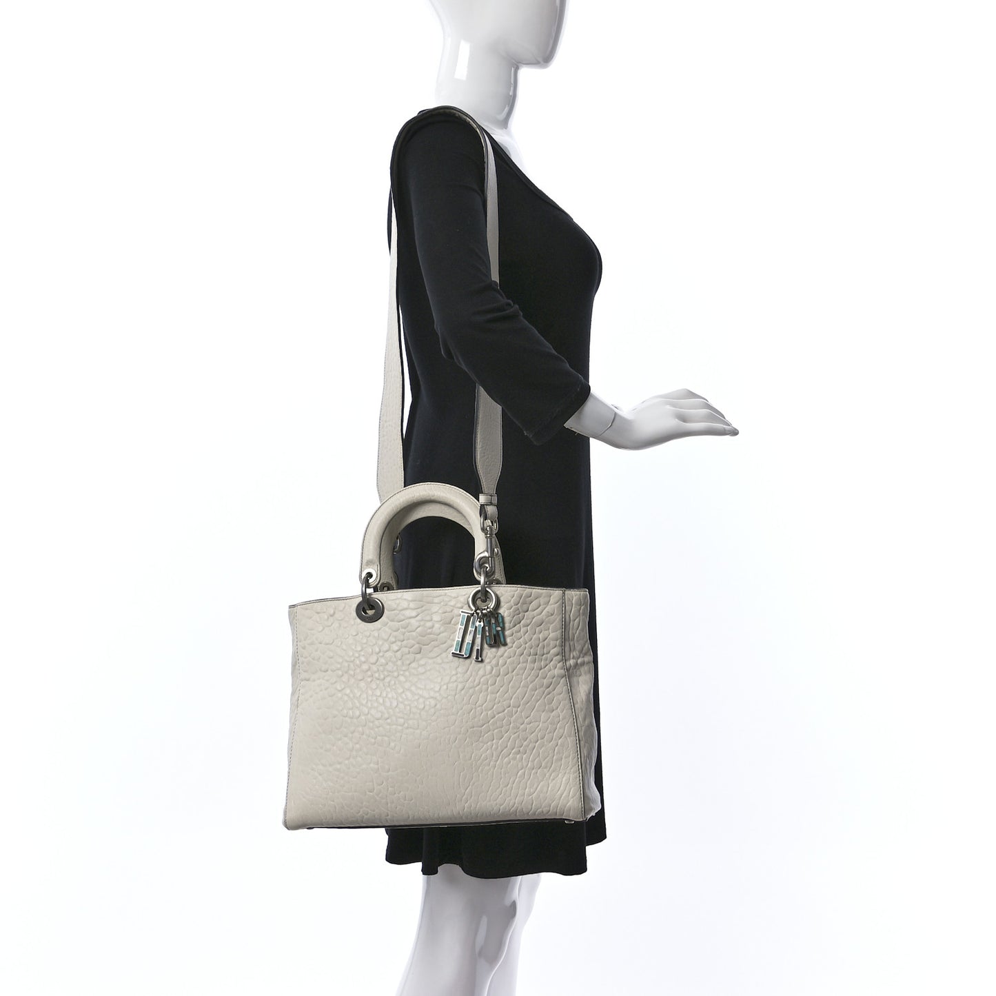 Canyon Grained Lambskin Large Lady Dior Off White