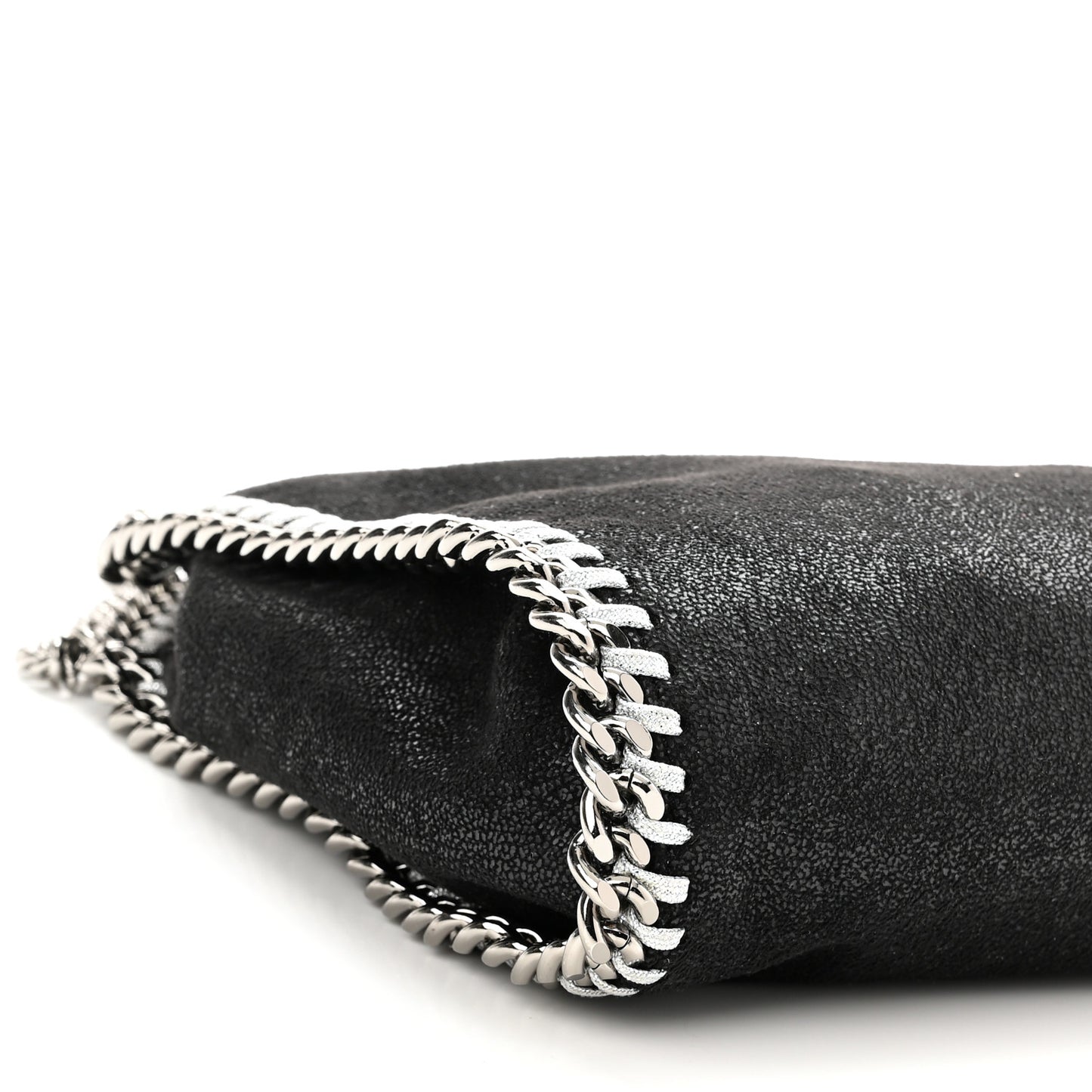 Shaggy Deer Mini Falabella Fold Over Tote Black