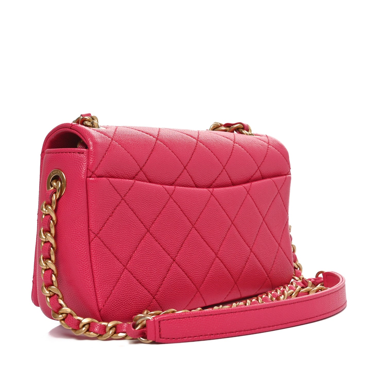 Caviar Quilted Small Fashion Therapy Flap Bag Dark Pink