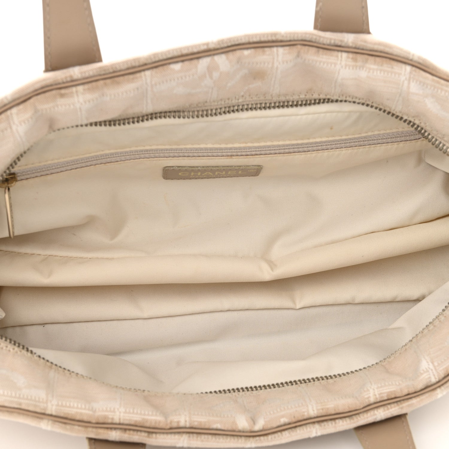 Chanel Nylon Travel Bowler Beige 5 of 12