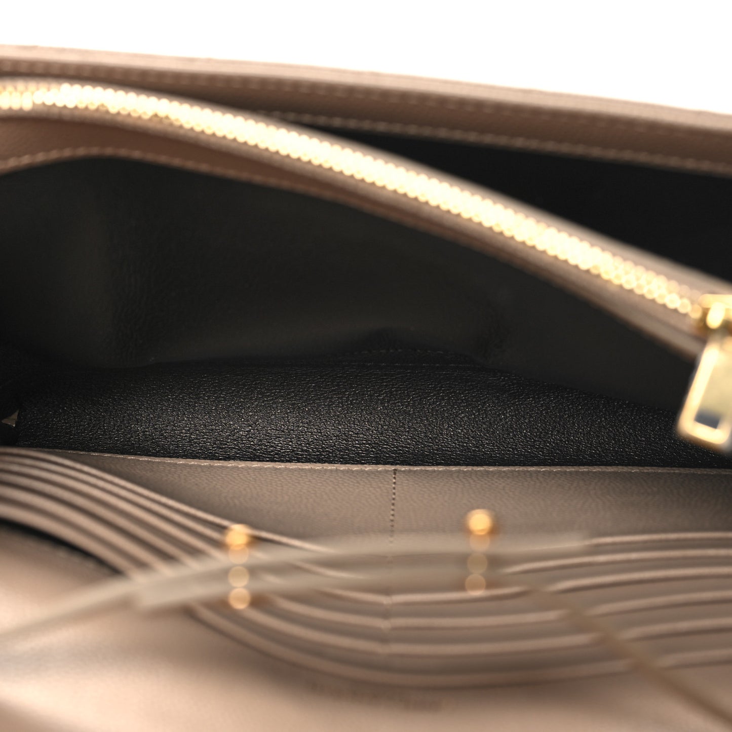 Grain De Poudre Mixed Matelasse Triquilt Monogram Chain Wallet Dark Beige
