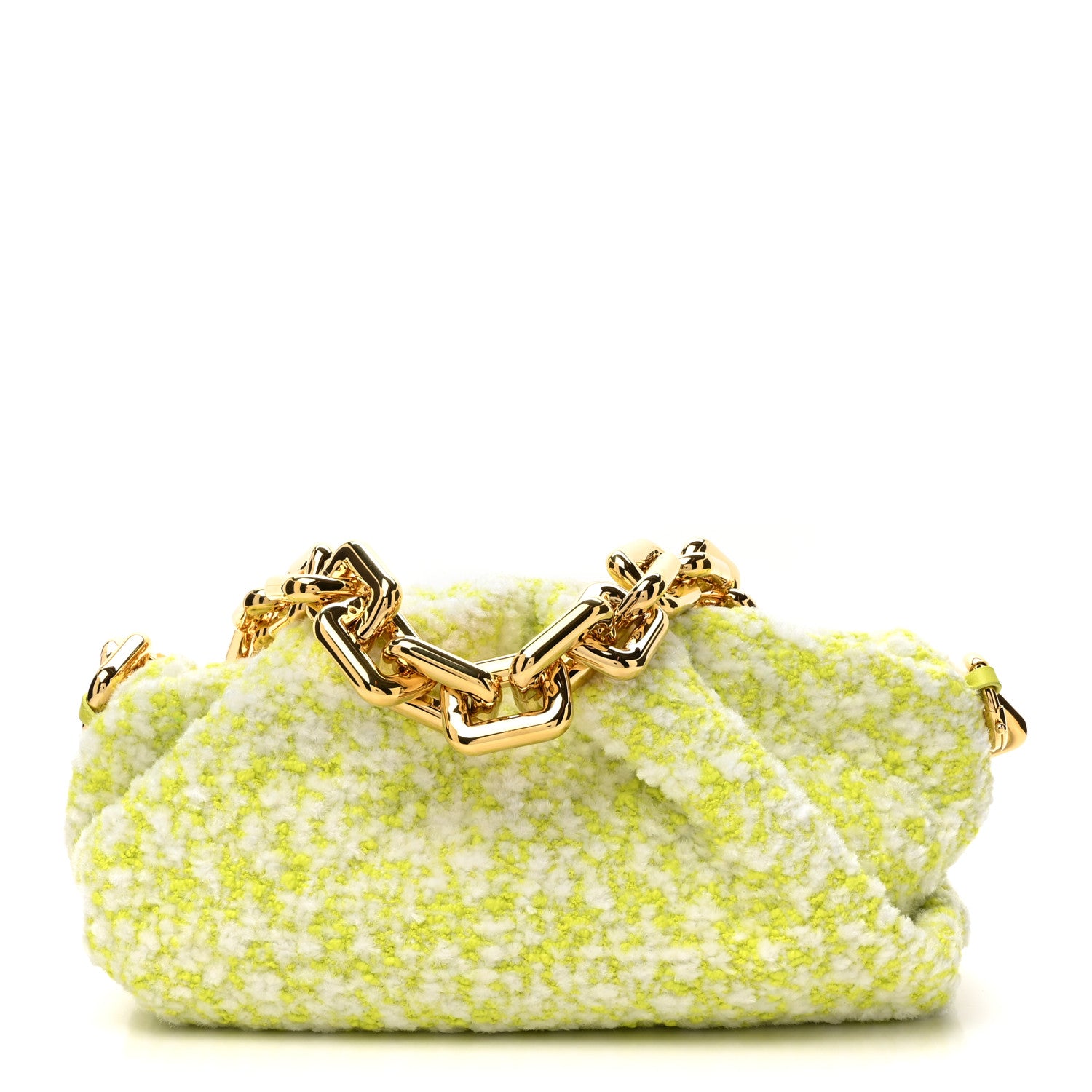Bottega Veneta Boucle The Pouch Chain Seagrass White Chalk 1 of 9