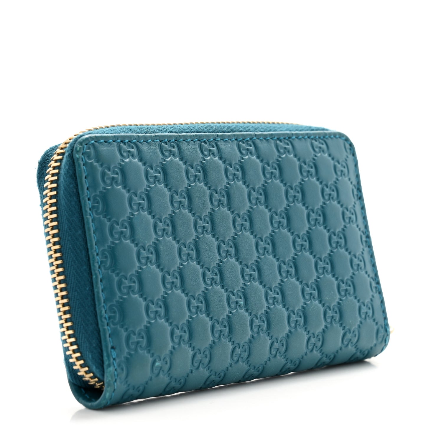 Microguccissima Zip Around Card Case Deep Cobalt