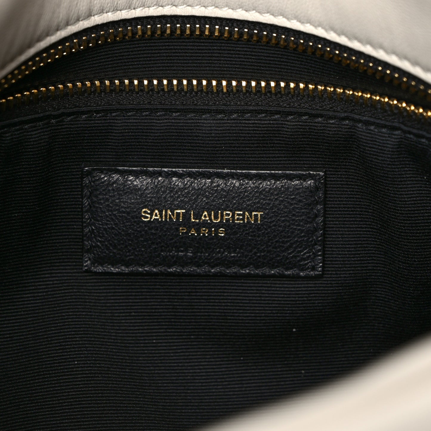 Lambskin Quilted Small Loulou Puffer Monogram Chain Satchel Crema Soft