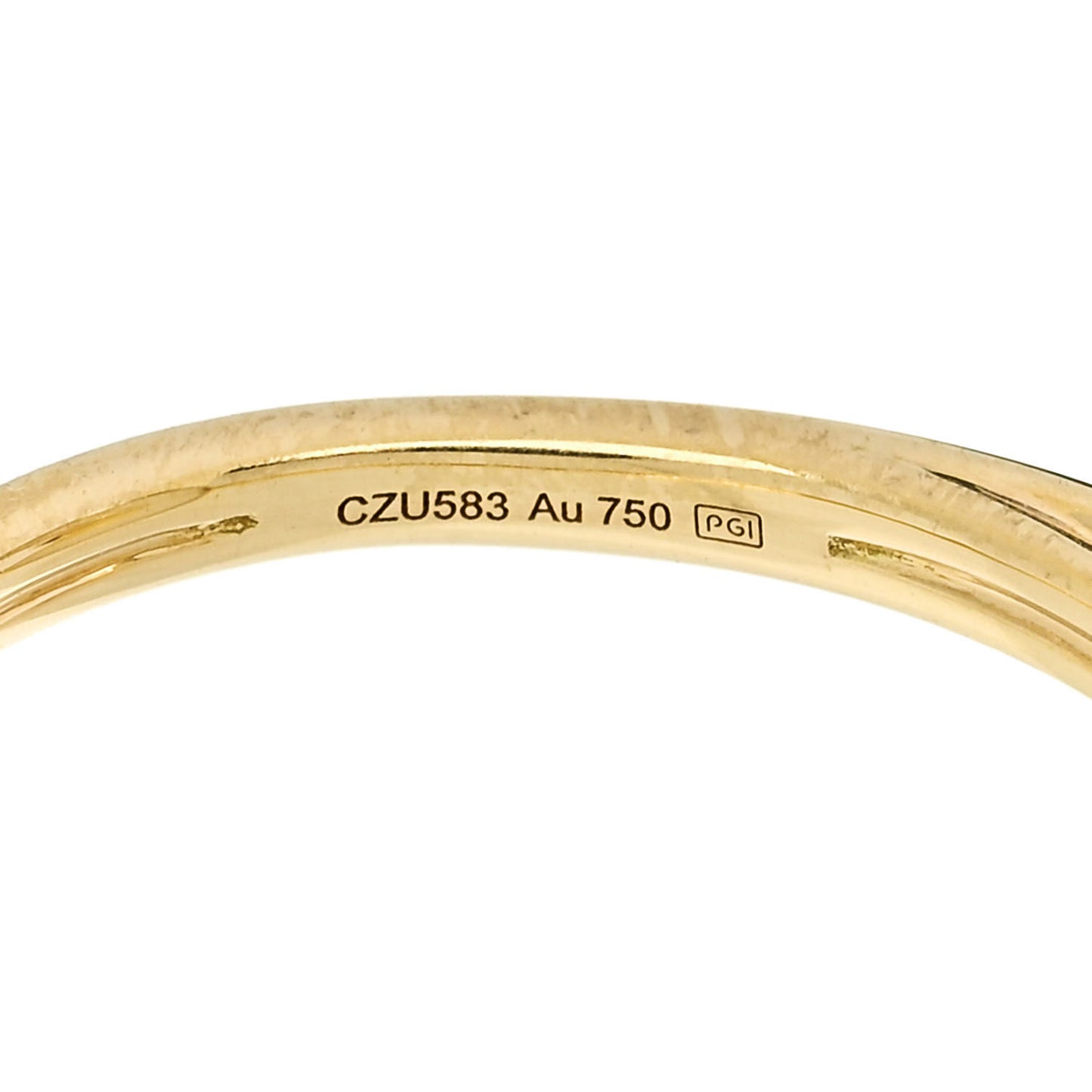 18K Yellow Gold Diamond Mother of Pearl Amulette de Cartier Ring 52 6