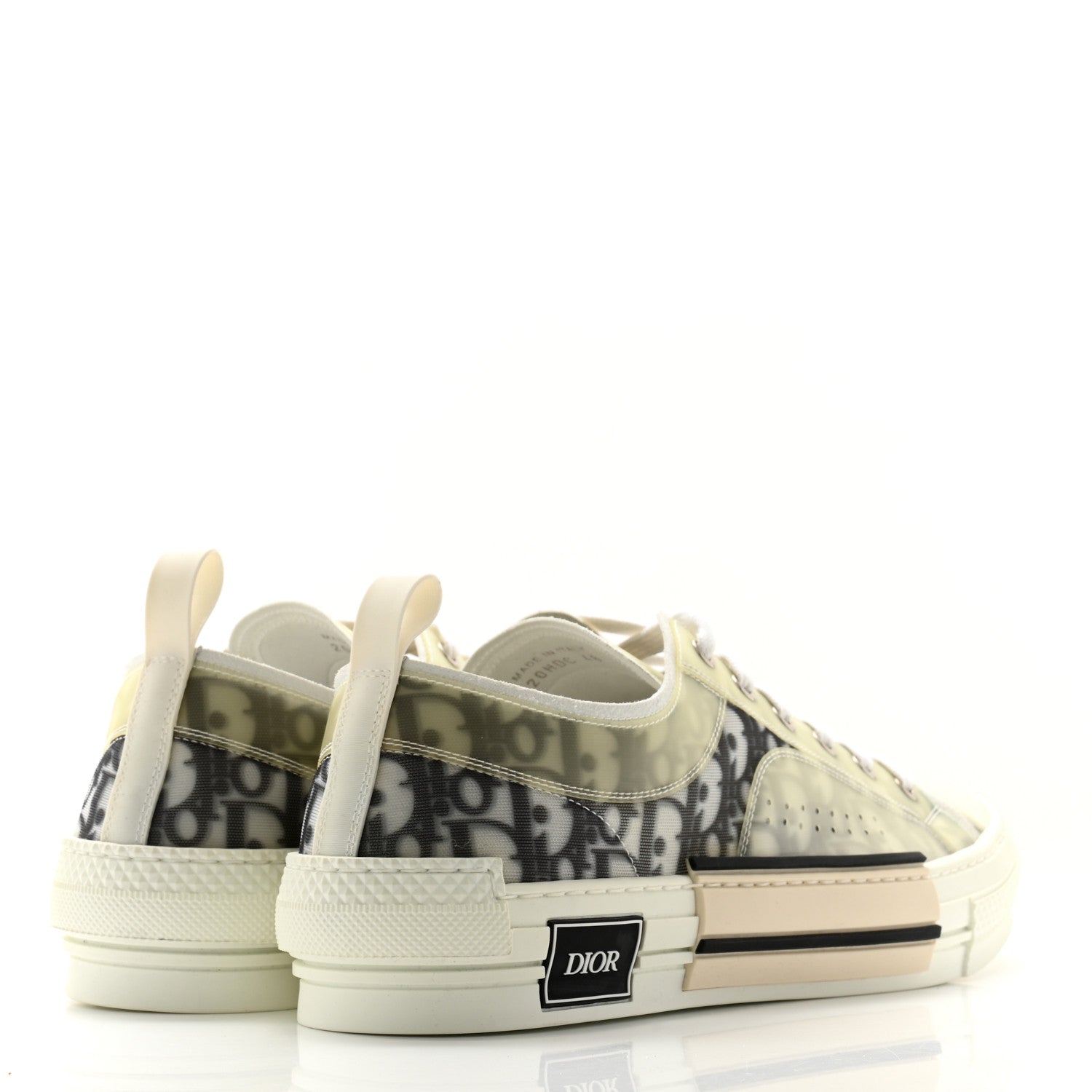 Christian Dior Technical Canvas Oblique Mens B23 Low Top Sneaker 46 White Black 4 of 9