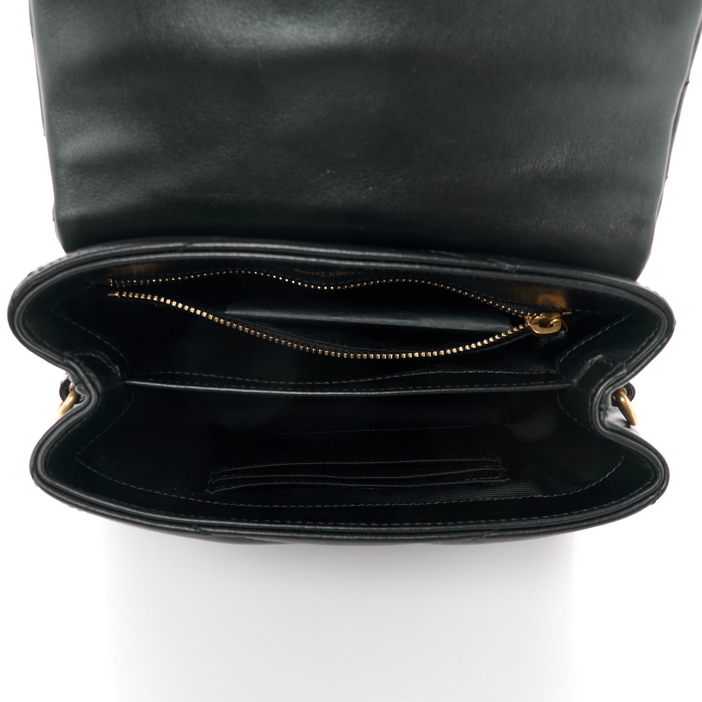 Calfskin Y Quilted Monogram Toy Loulou Crossbody Bag Black