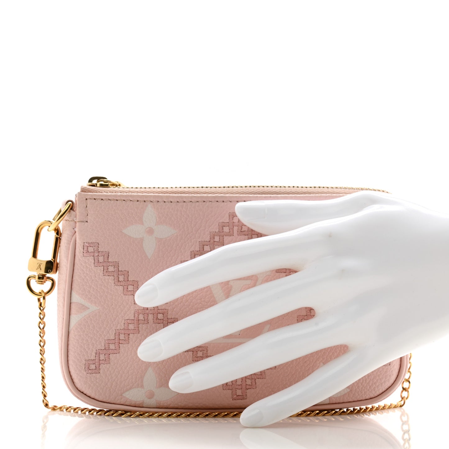 Empreinte Monogram Giant Broderies Mini Pochette Accessories Pink Creme