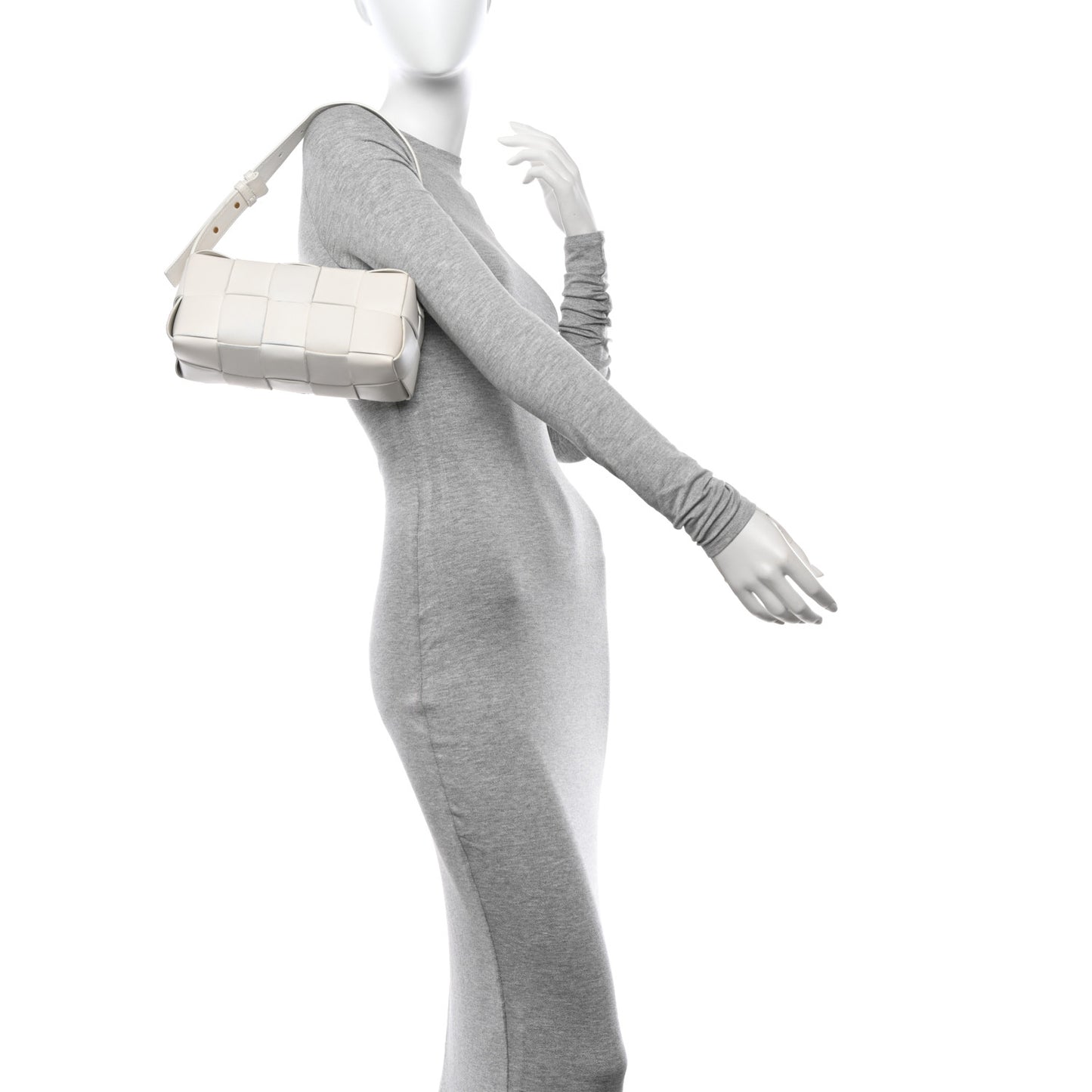 Lambskin Maxi Intrecciato Small Brick Cassette Bag White