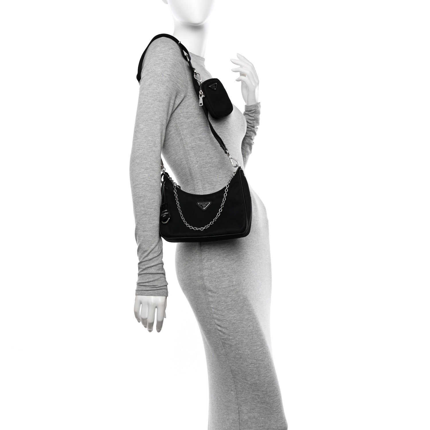 Prada Nylon Re-Edition 2005 Shoulder Bag Black 2 of 11