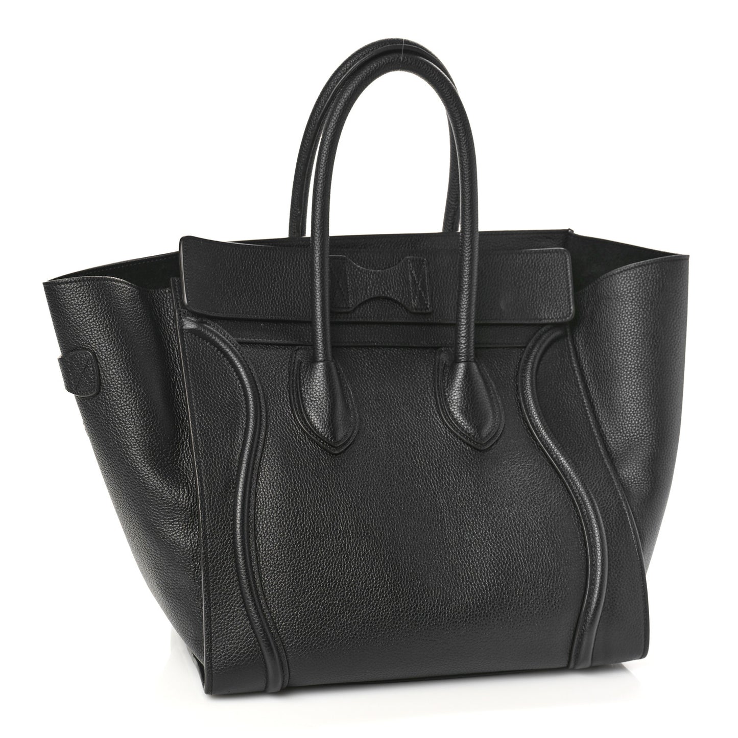 Drummed Calfskin Mini Luggage Black
