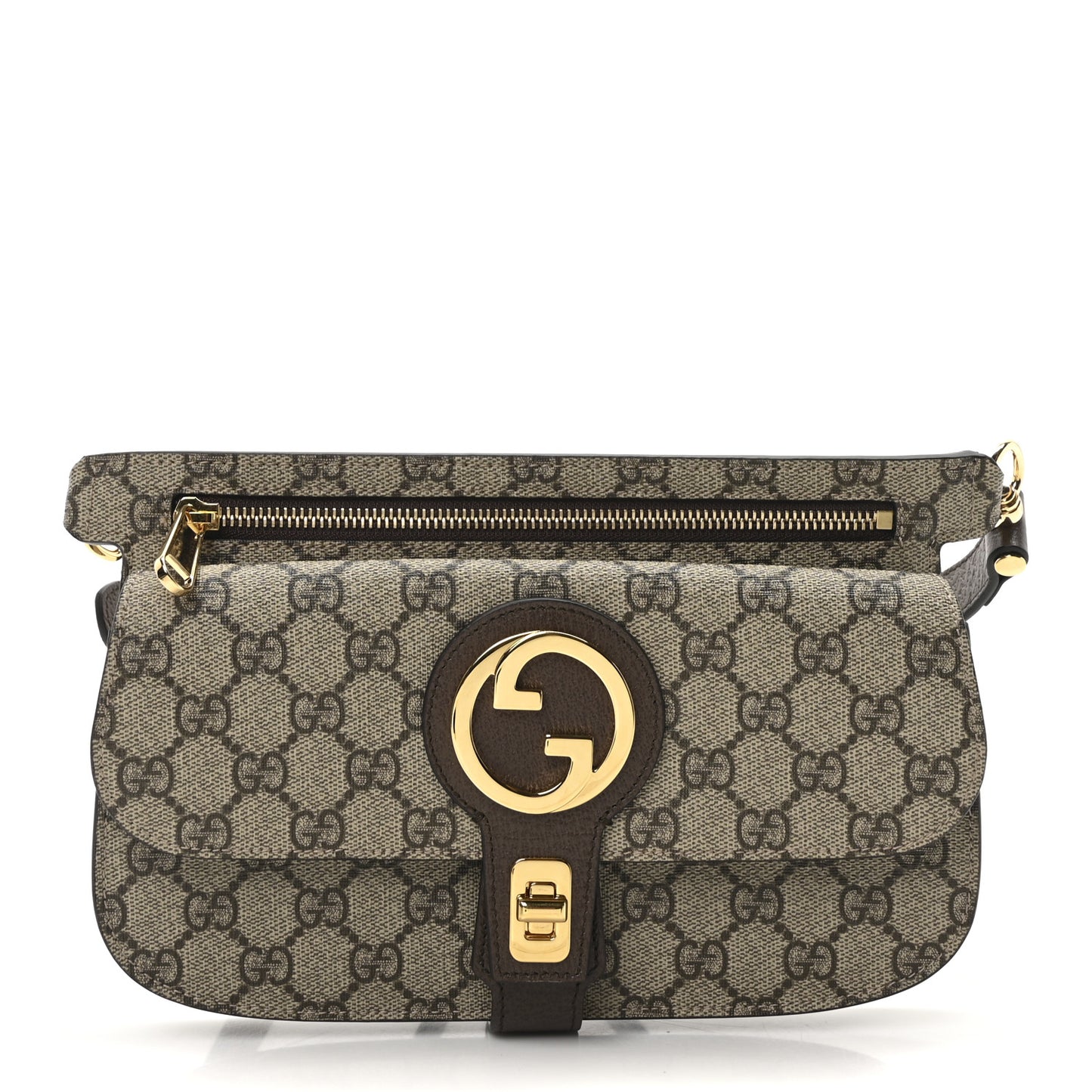 GG Supreme Monogram Textured Dollar Calfskin Blondie Belt Bag Beige Ebony New Acero