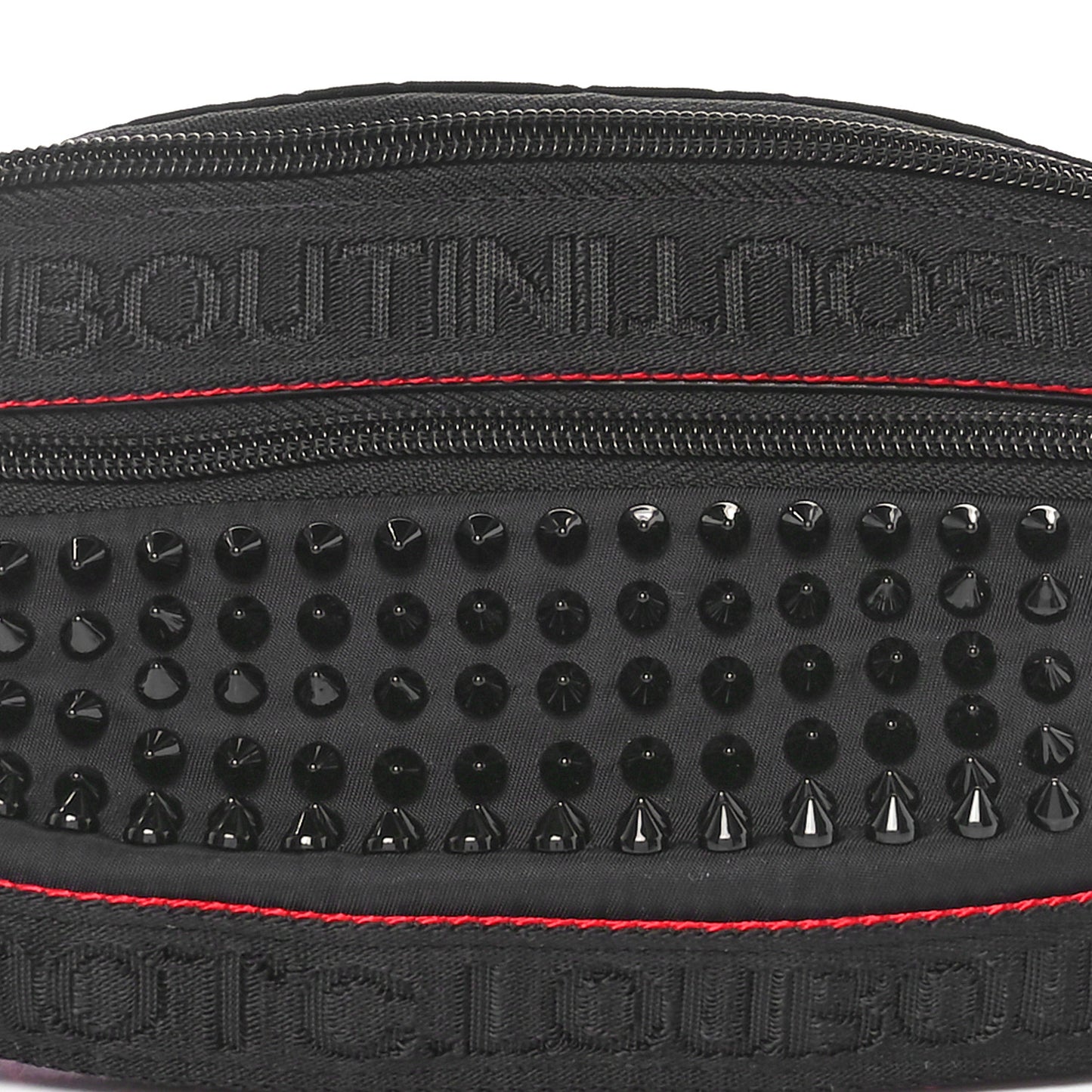 Calfskin Spiked Paris NYC Belt Bag Black