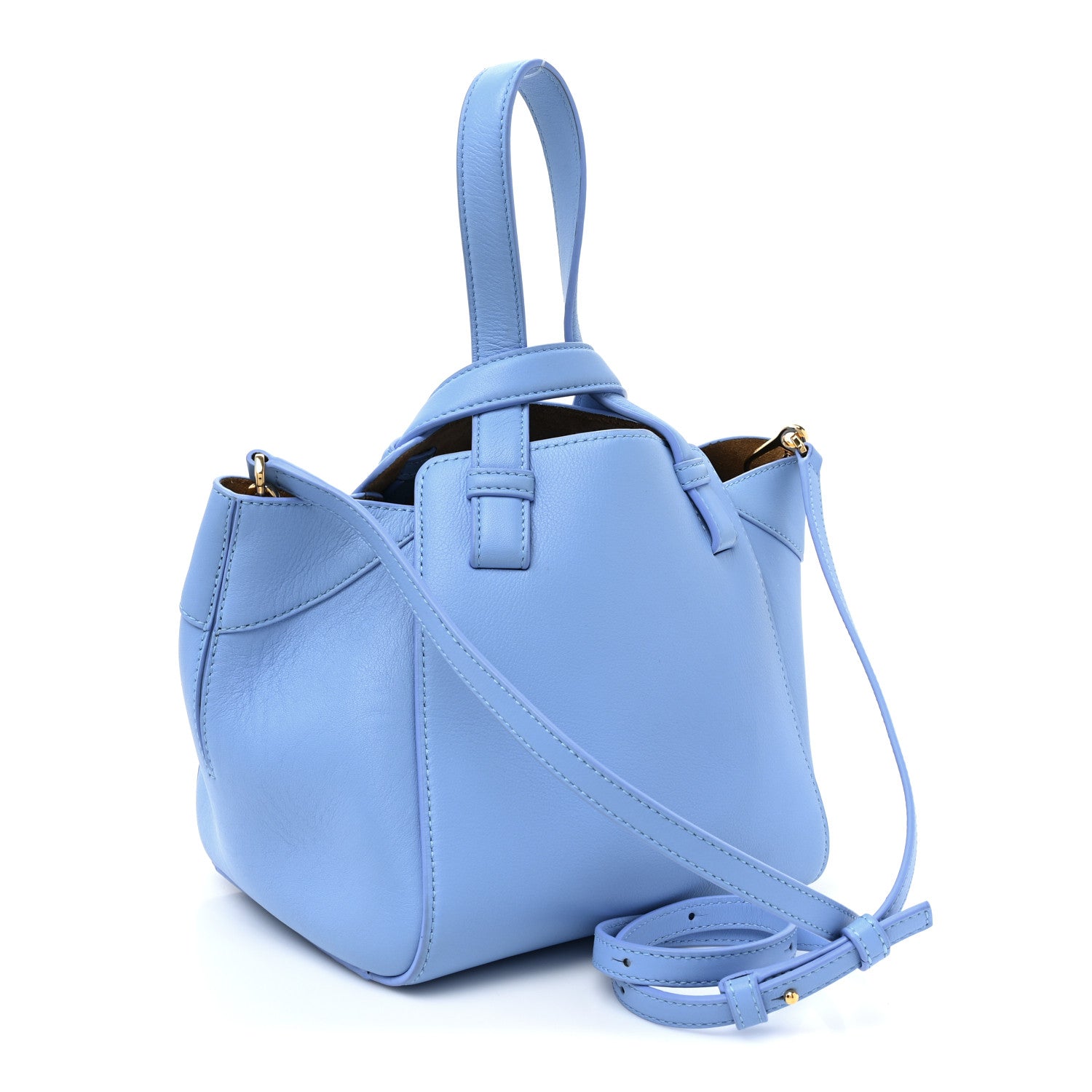 Loewe Calfskin Small Hammock Nugget Shoulder Bag Celestine Blue 3 of 10