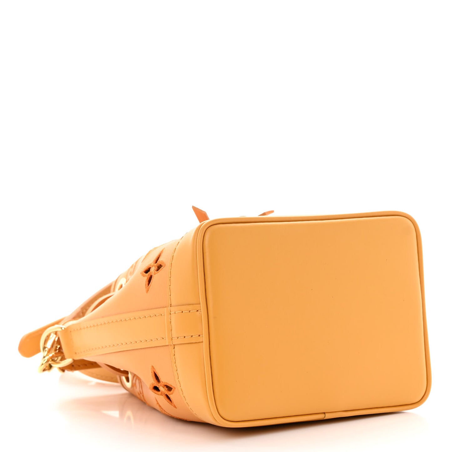 Perforated Calfskin Monogram Nano Noe Safran Yellow