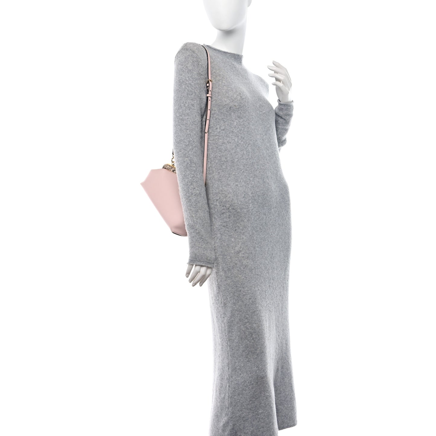 Shiny Nappa Snakeskin Small Fendi First Rosa Confetto Cipria
