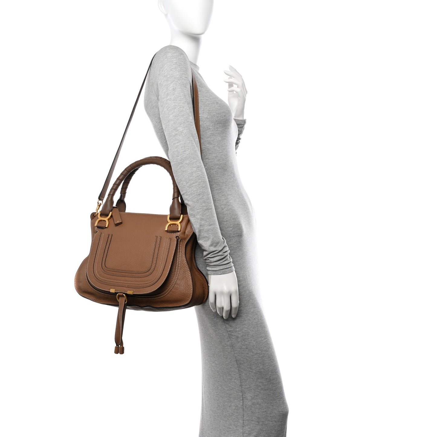 Calfskin Medium Marcie Satchel Nut