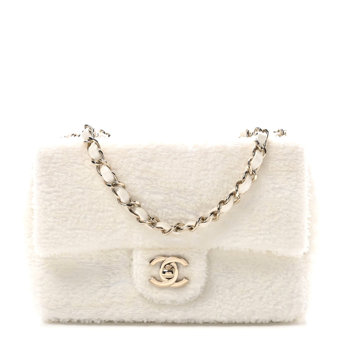 Sequin Mini Rectangular Flap White