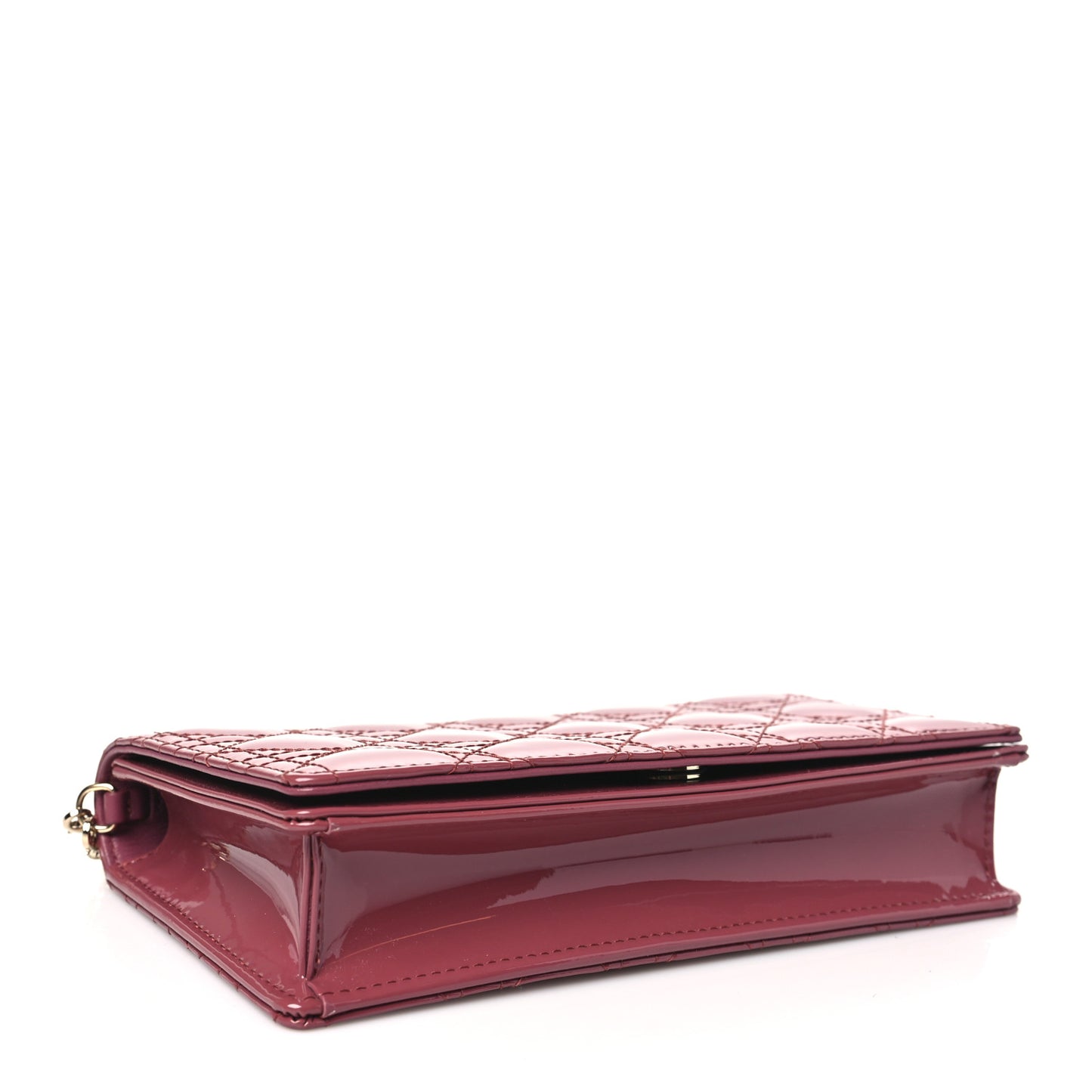 Patent Cannage Lady Dior Convertible Clutch Mallow Rose