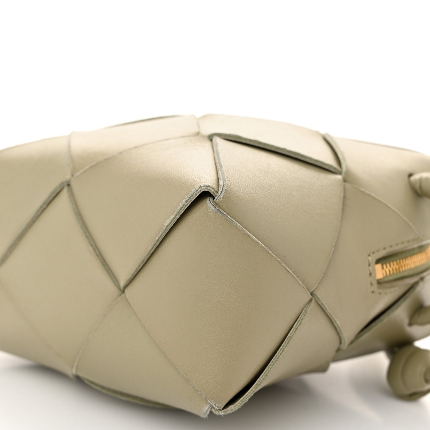 Lambskin Maxi Intrecciato Mini Cassette Camera Bag Travertine