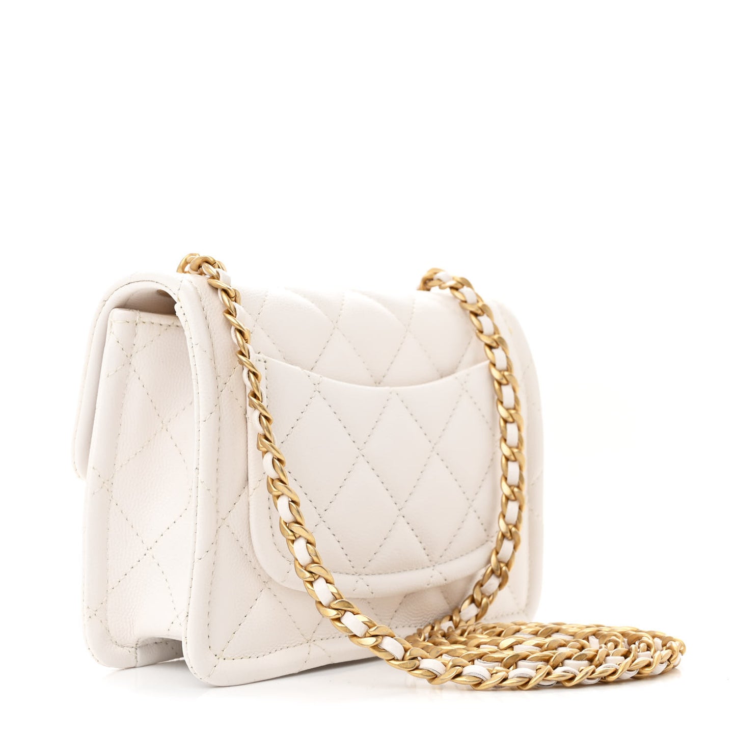 Caviar Quilted Mini Sweet Classic Flap White