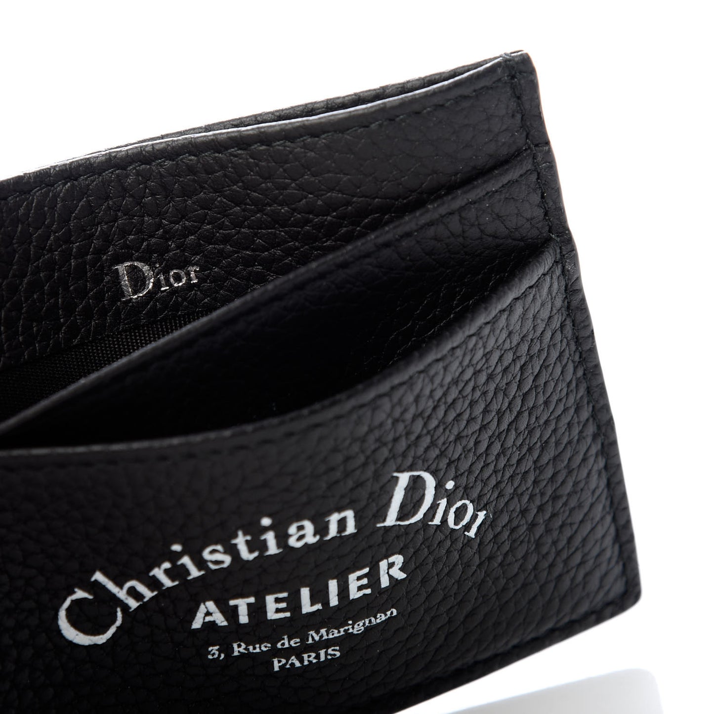 Grained Calfskin Card Holder Black