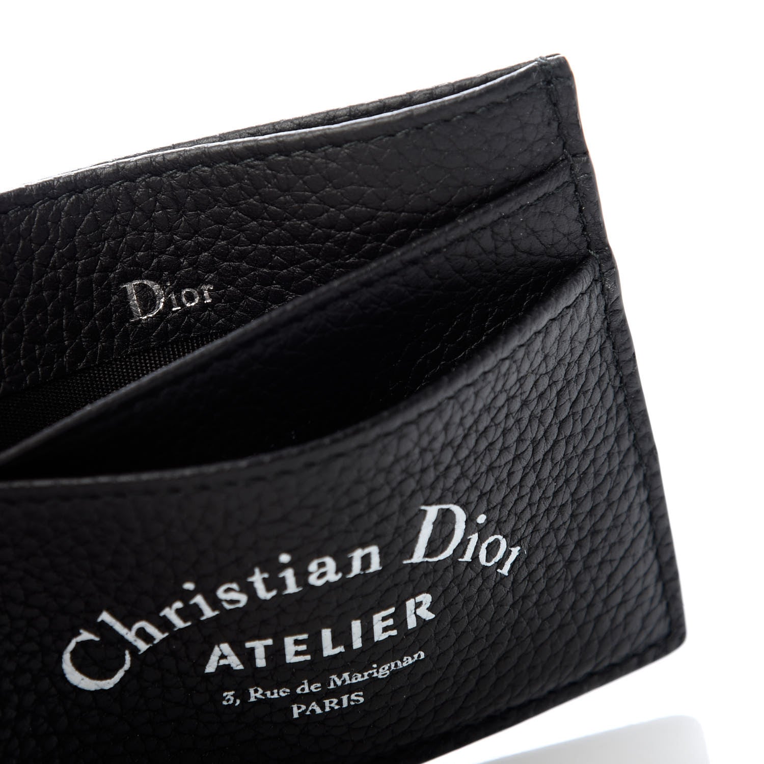 Christian Dior Grained Calfskin Card Holder Black 6 of 7