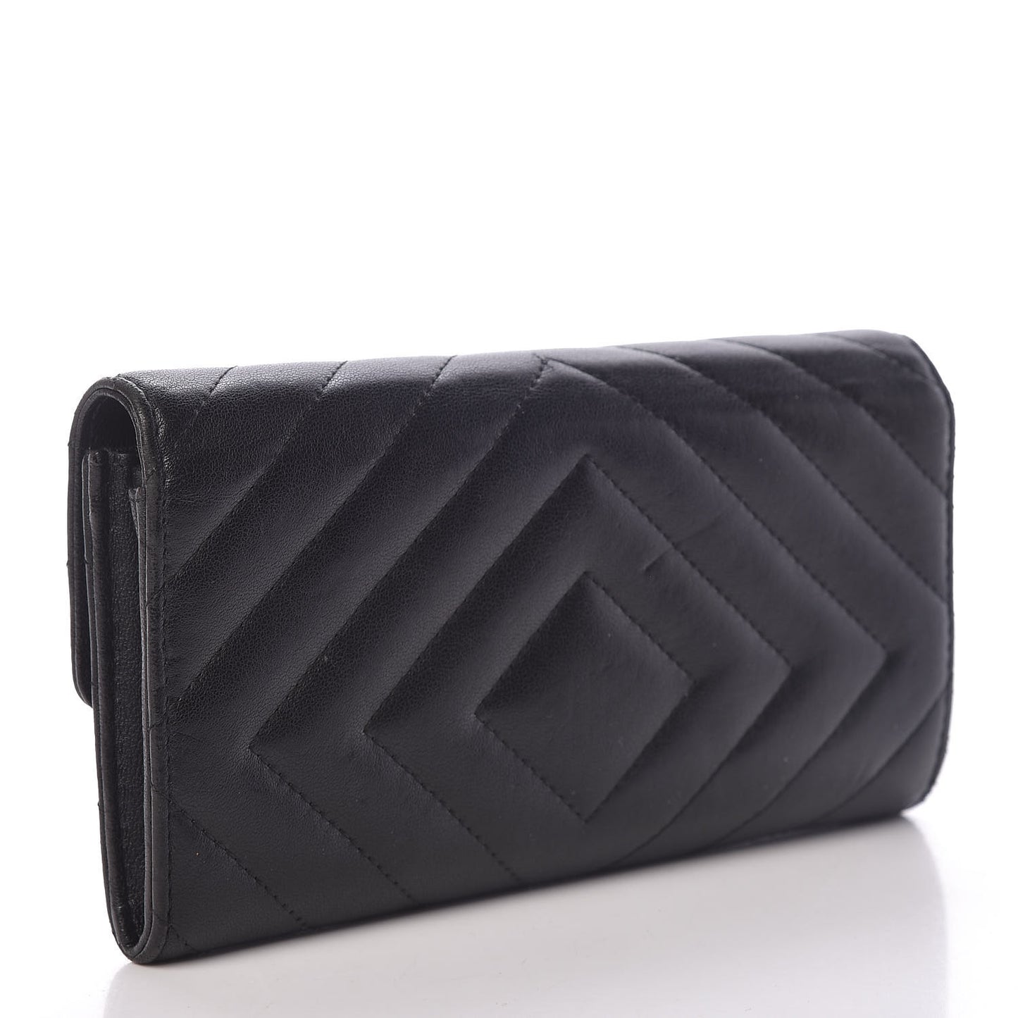 Sheepskin Chevron Quilted 2.55 Reissue Flap Wallet So Black