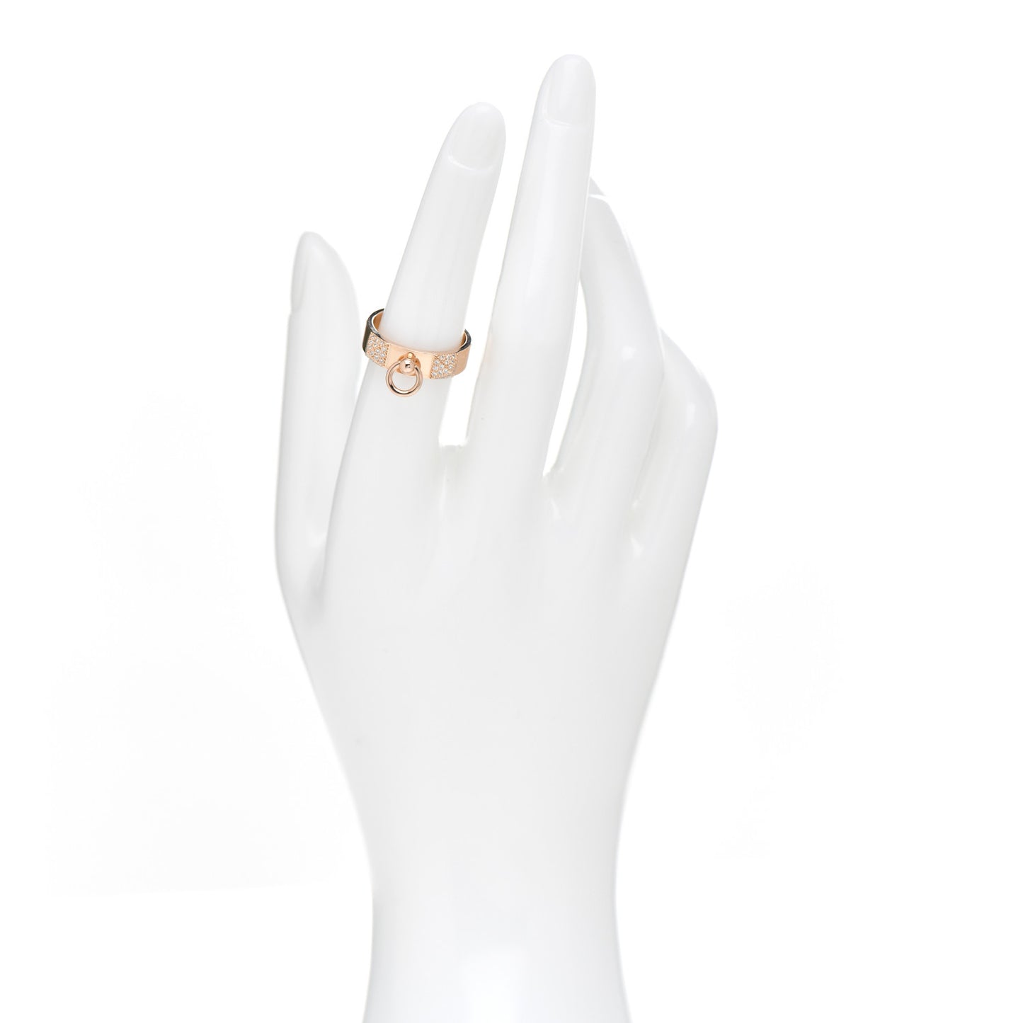 18K Rose Gold Diamond PM Collier De Chien Ring 53 6.5
