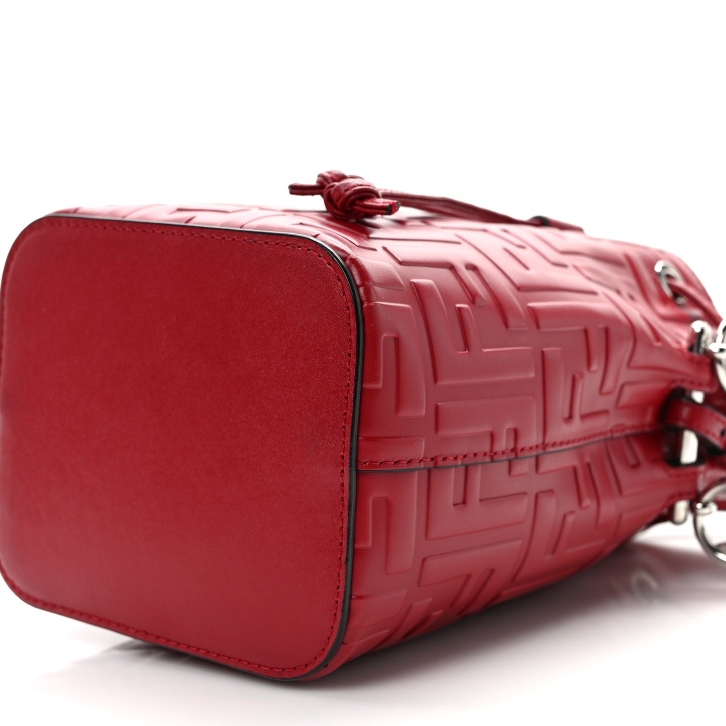 Vitello Liberty F is Fendi FF 1974 Embossed Mini Mon Tresor Bucket Bag Fragola