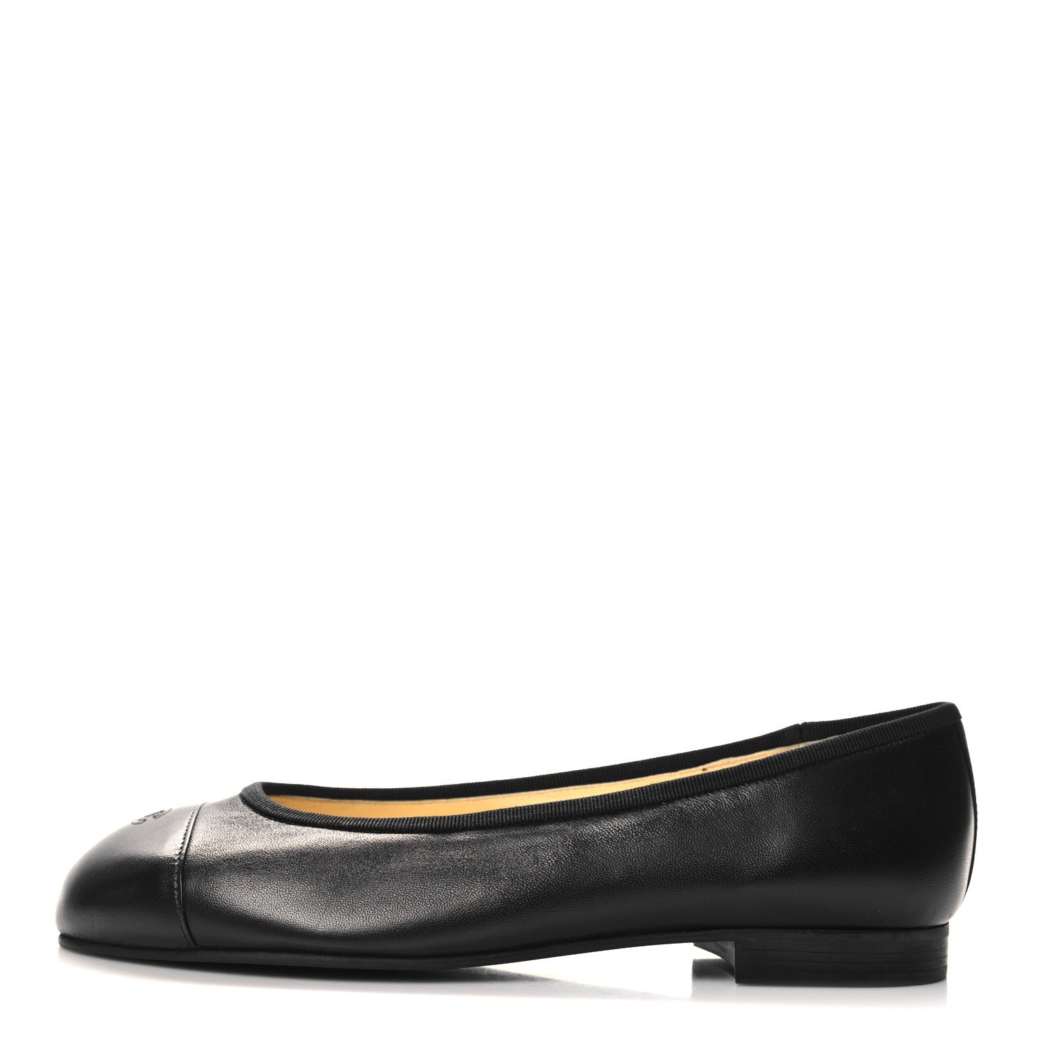 Chanel Lambskin Cap Toe CC Uniform Ballerina Flats 38 Black 1 of 7