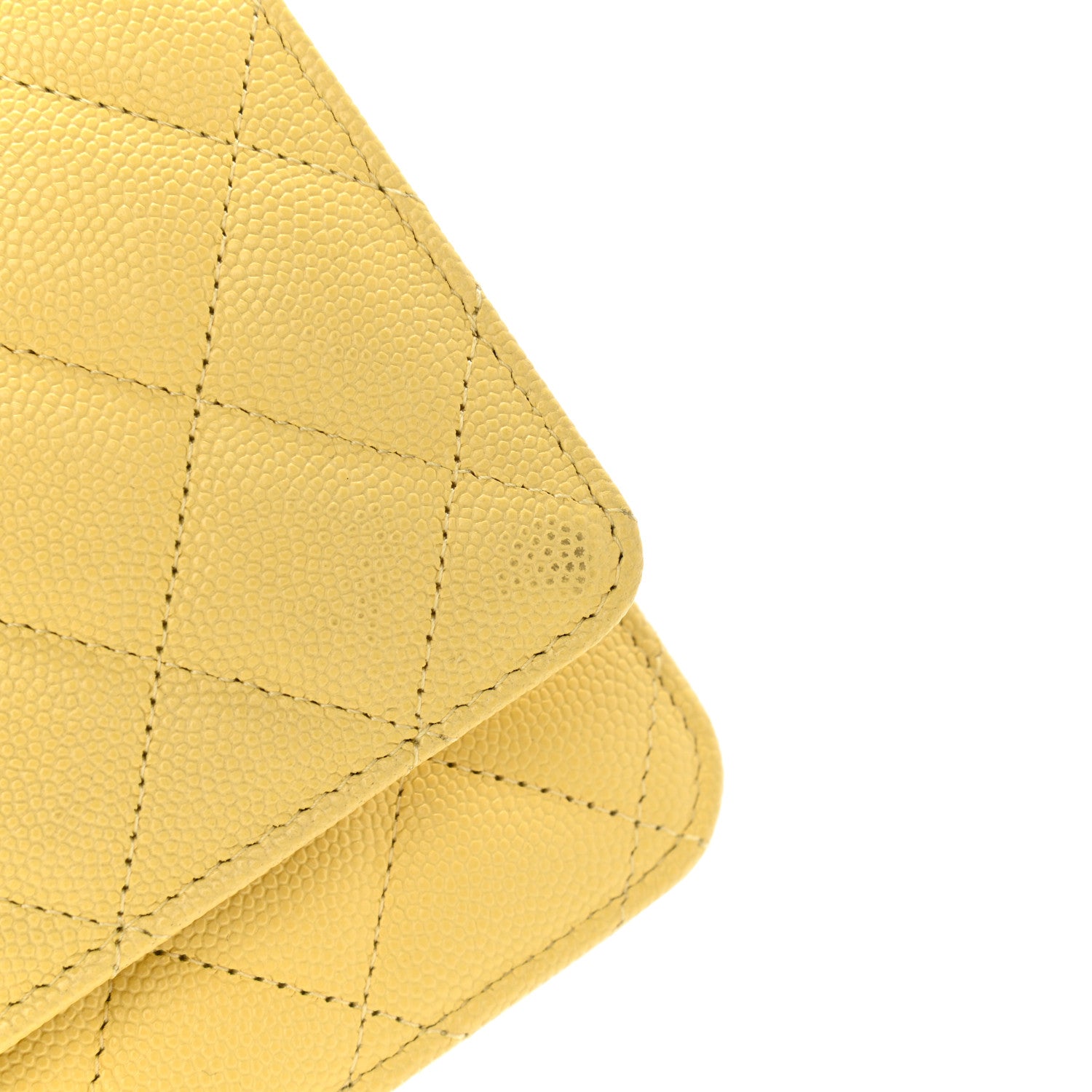Chanel Caviar Quilted Wallet on Chain WOC Yellow 10 of 11