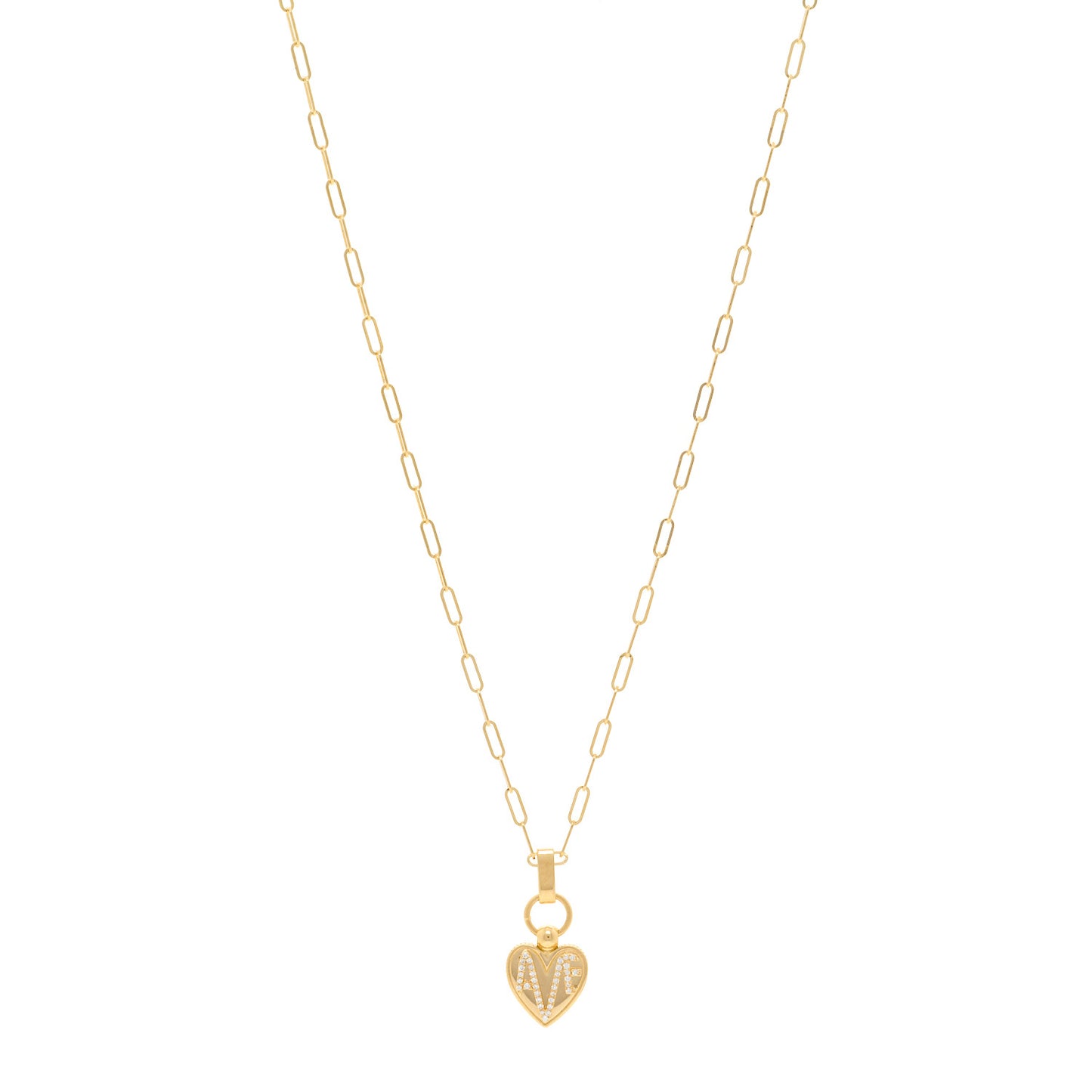 18K Yellow Gold Diamond Amate Crest Super Fine Clip Slide Pendant Necklace