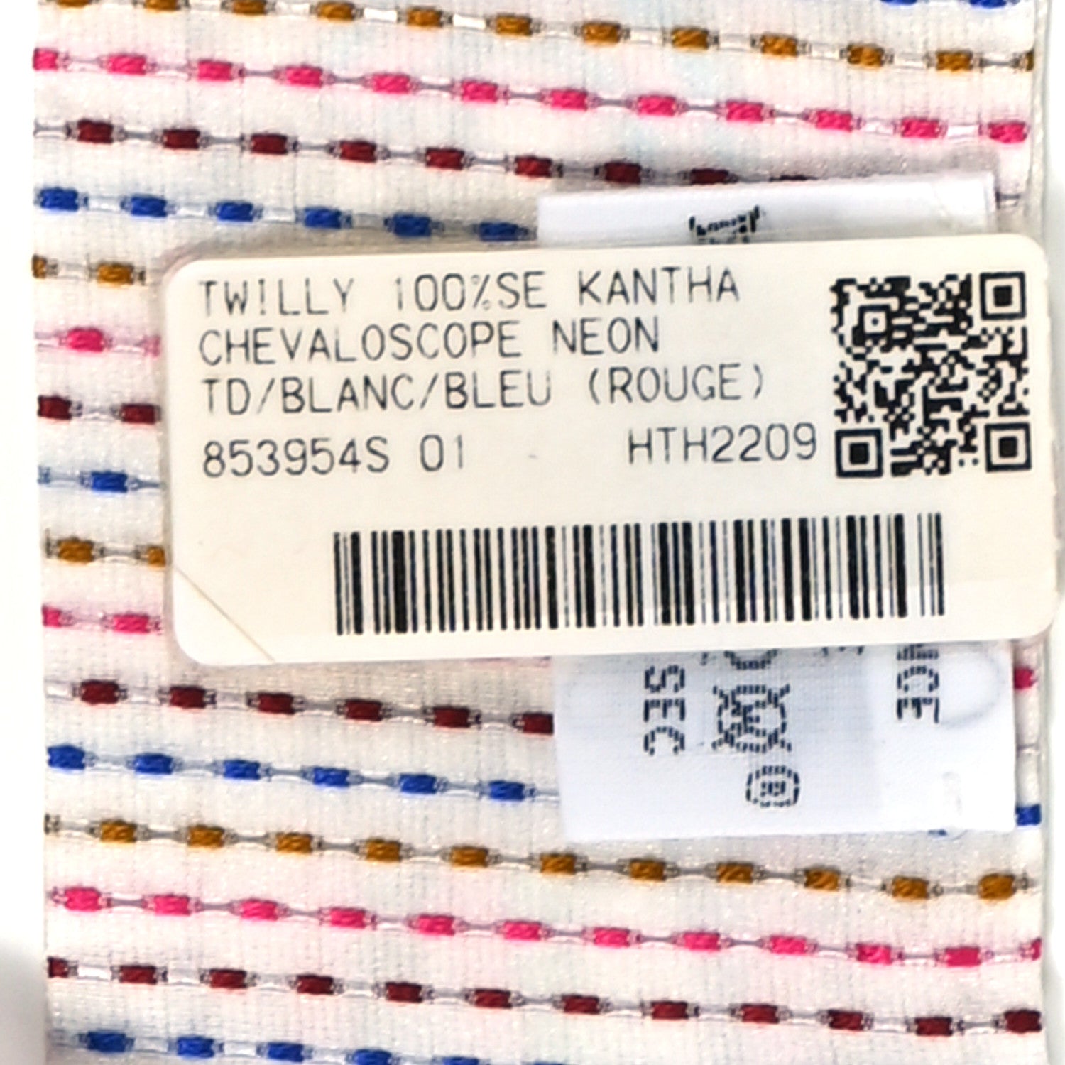 Hermes Silk Chevaloscope Neon Twilly White Bleu Rouge 3 of 4