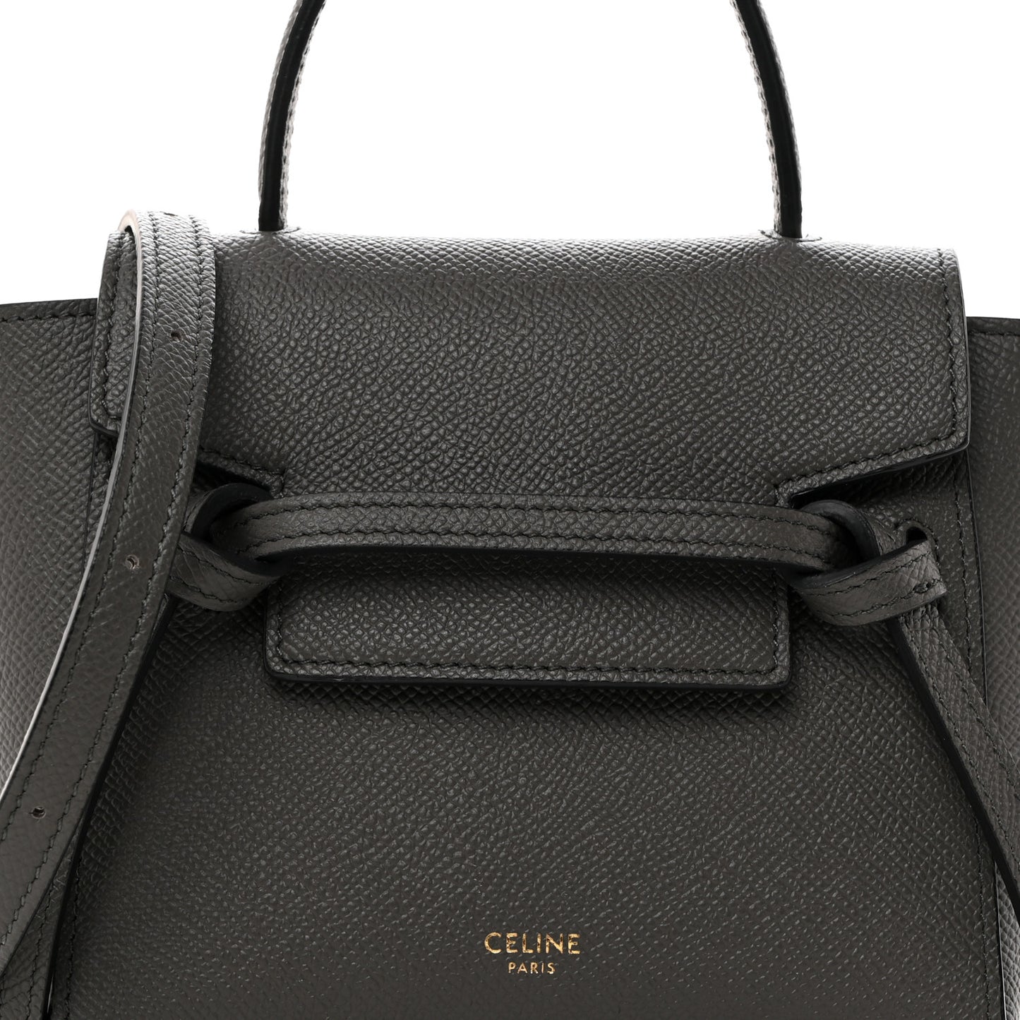 Grained Calfskin Pico Belt Bag Grey