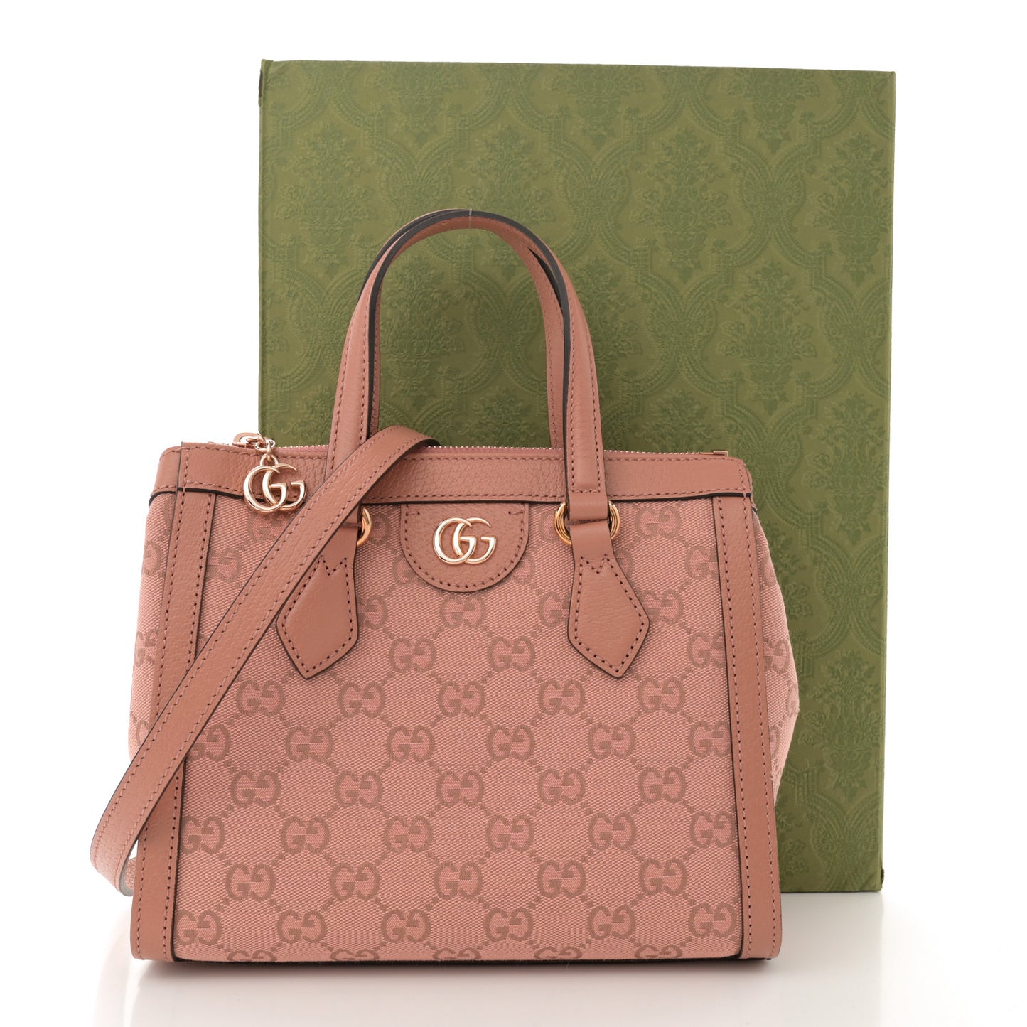 GG Supreme Monogram Small Ophidia Tote Bag Pink