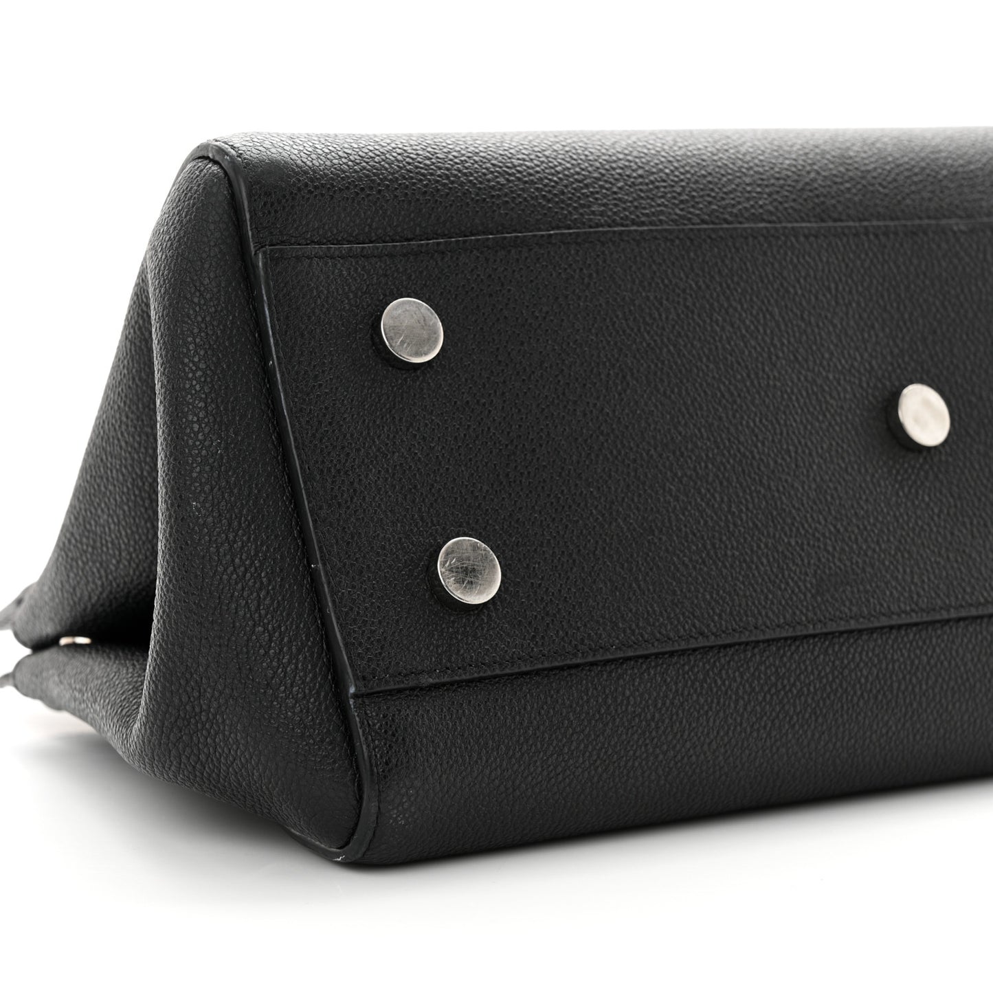 Grained Calfskin Small Cabas Rive Gauche Black